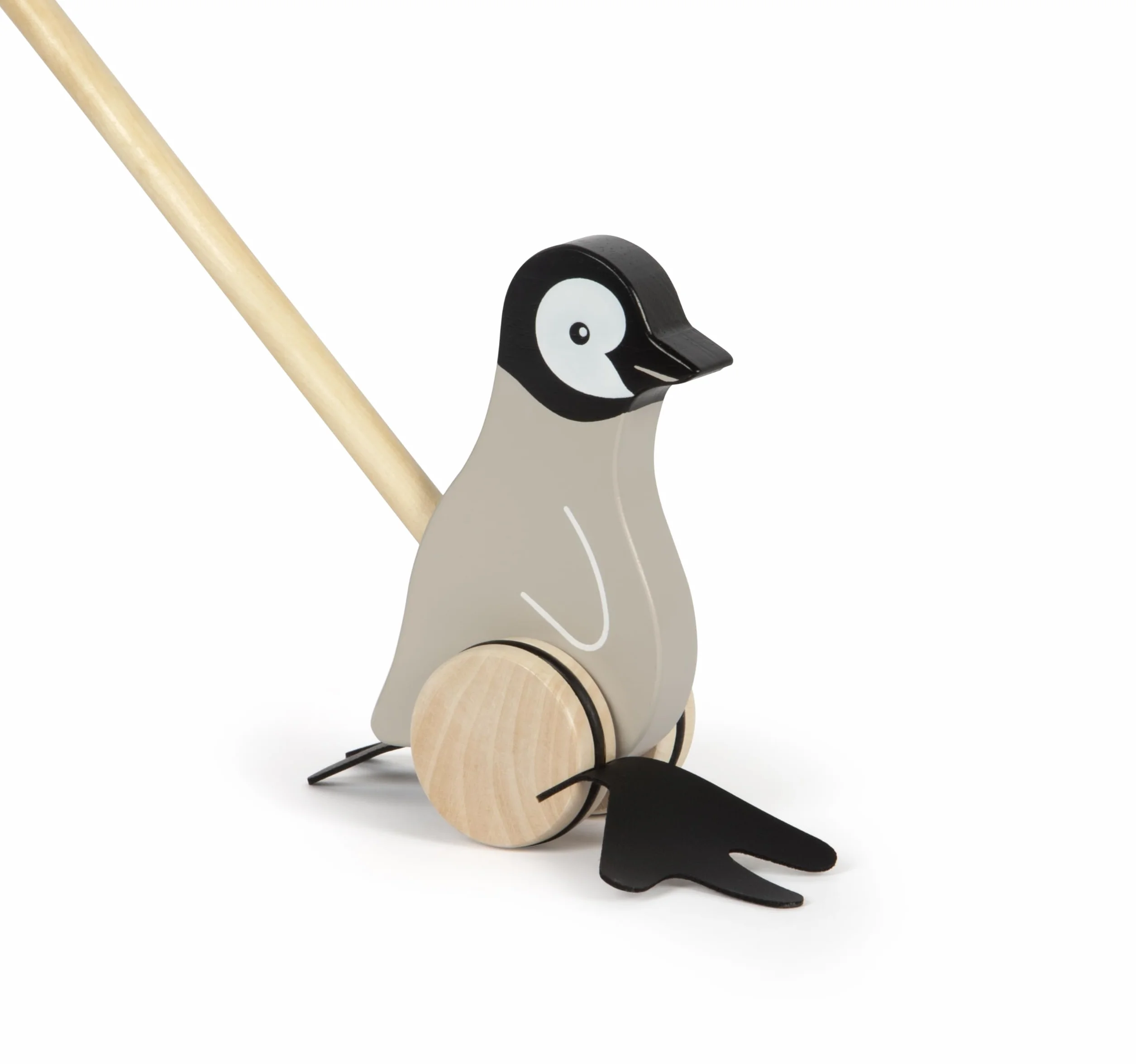 small foot Push-Along Penguin, drewno, pomaga w nauce chodzenia, pomoc w chodzeniu dla dzieci w wieku od 18 miesięcy, 12494