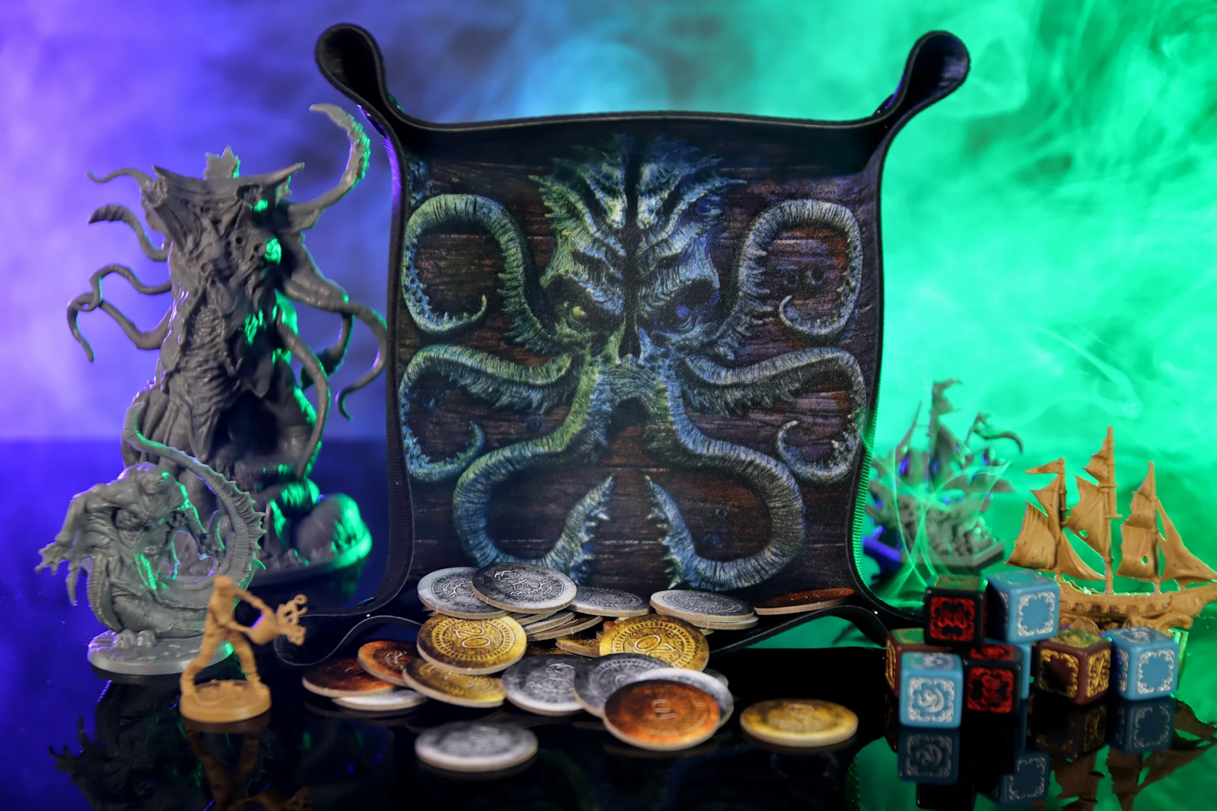 Tacka na kości - Dice Tray do gier planszowych i RPG kompatybilny z Song of Ice and Fire, Cthulhu: Death May Die, Arkham, Galakta: Posiadłość Szaleństwa - Kraken