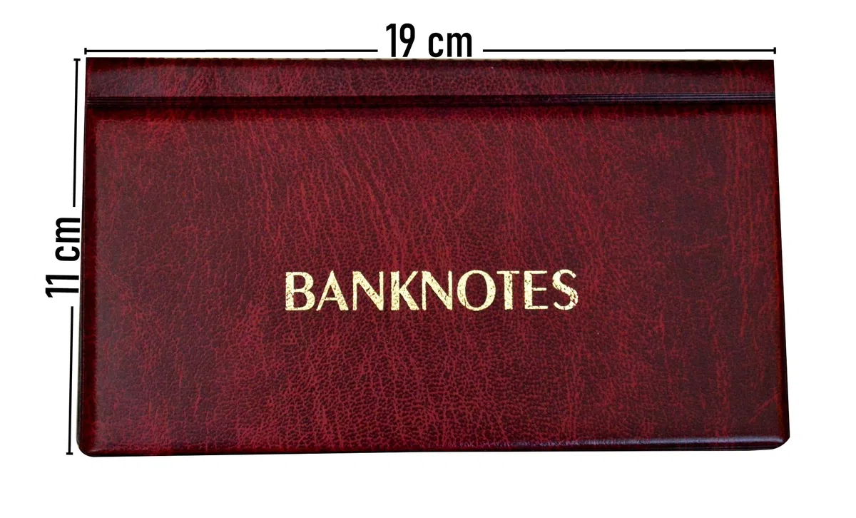 COLLECTOR Album kolekcjonerski na banknoty, album na banknoty, 20 stron, 8 x 17 cm (czerwony)