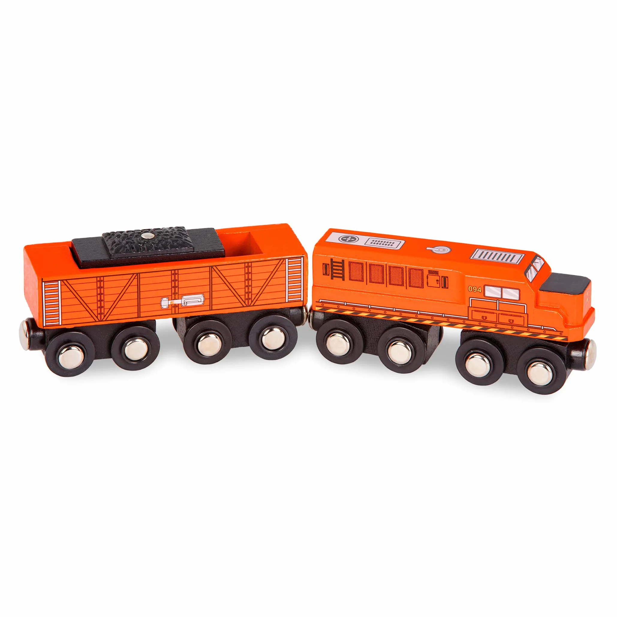 Battat BT2708Z drewniane lokomotywy i samochody transportowe zestaw 6 szt