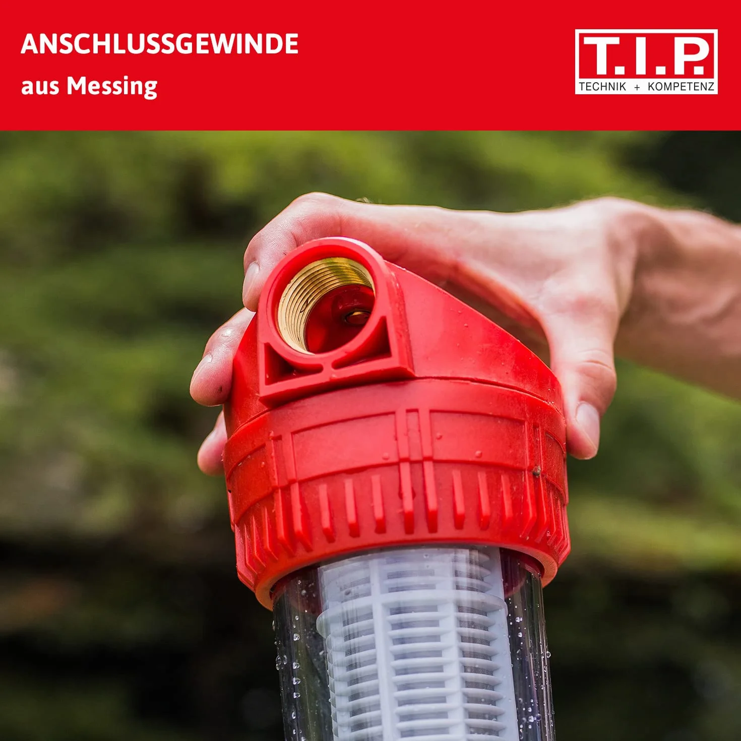 T.I.P. Filtr wstępny do pomp ogrodowych 12,7 cm 5 cali przepływ 7000 l/h zmywalna wkładka przezroczysty zbiornik