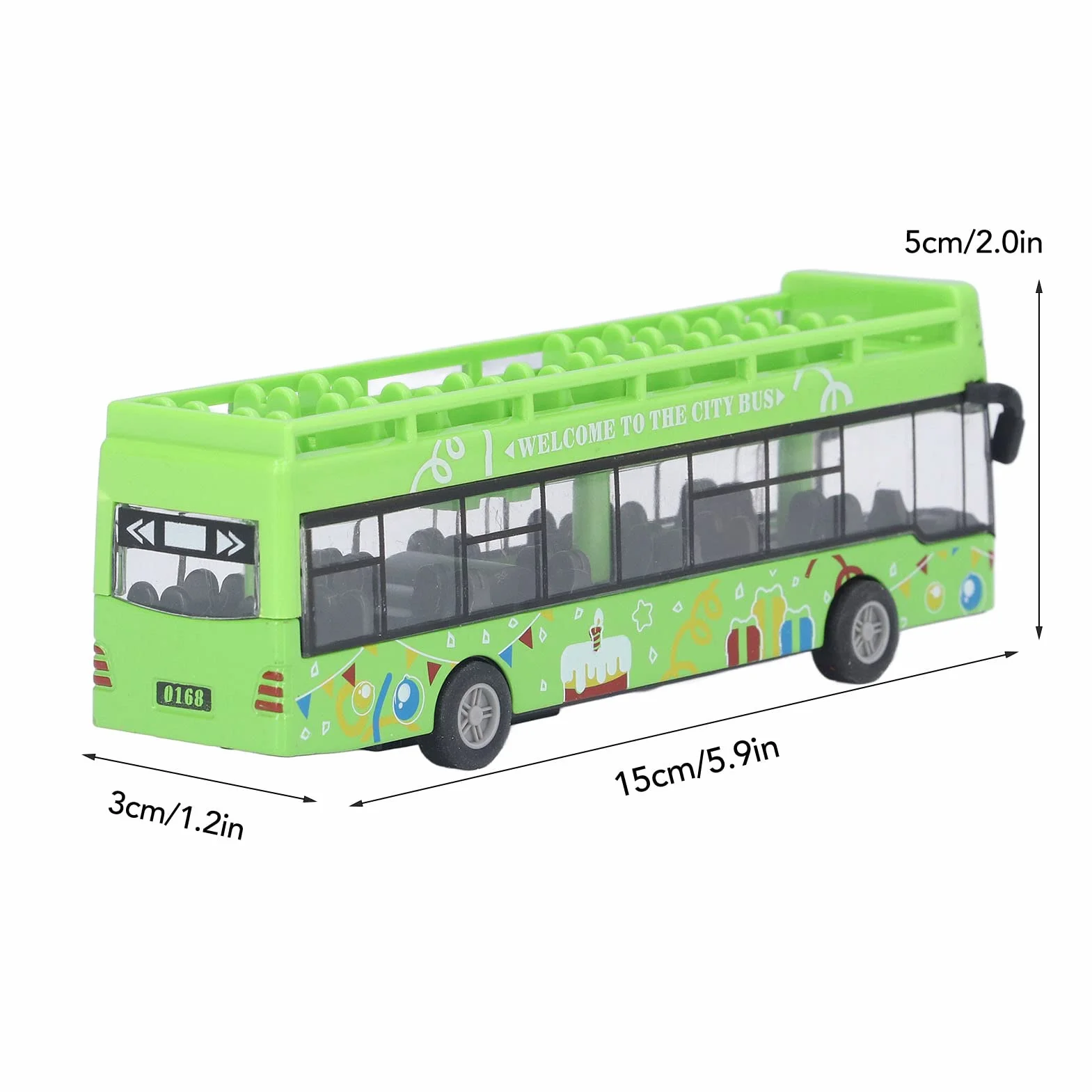 Zielony Autobus, Stop Stopu Wysokiej Symulacji Metalowy Autobus Typu Pull-back Zabawka dla Dzieci dla Dzieci(Zielony)