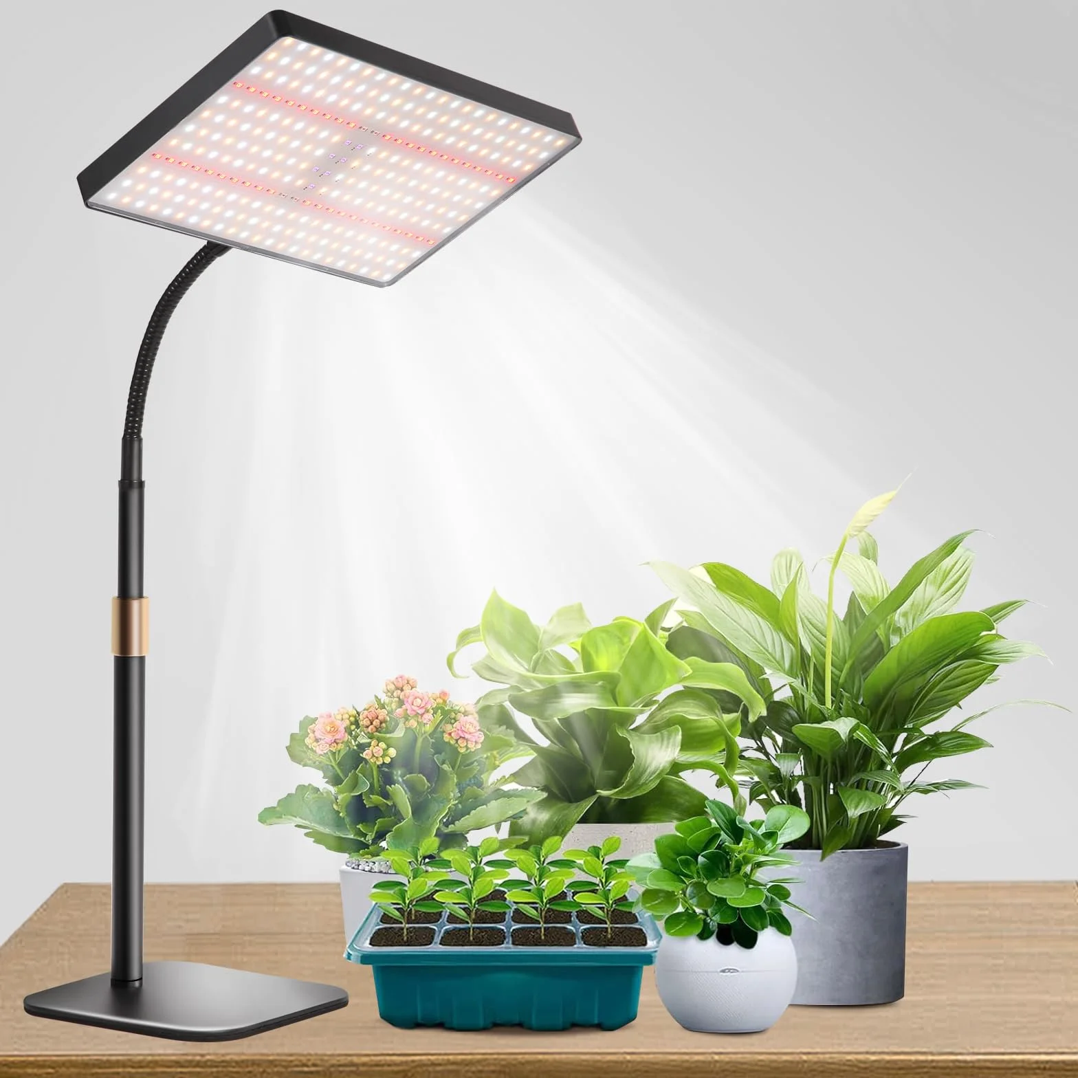 Railee Lampa LED do Roślin 286 LEDs Pełne Spektrum UV-IR z Timerem 4/8/12H Ściemnianie