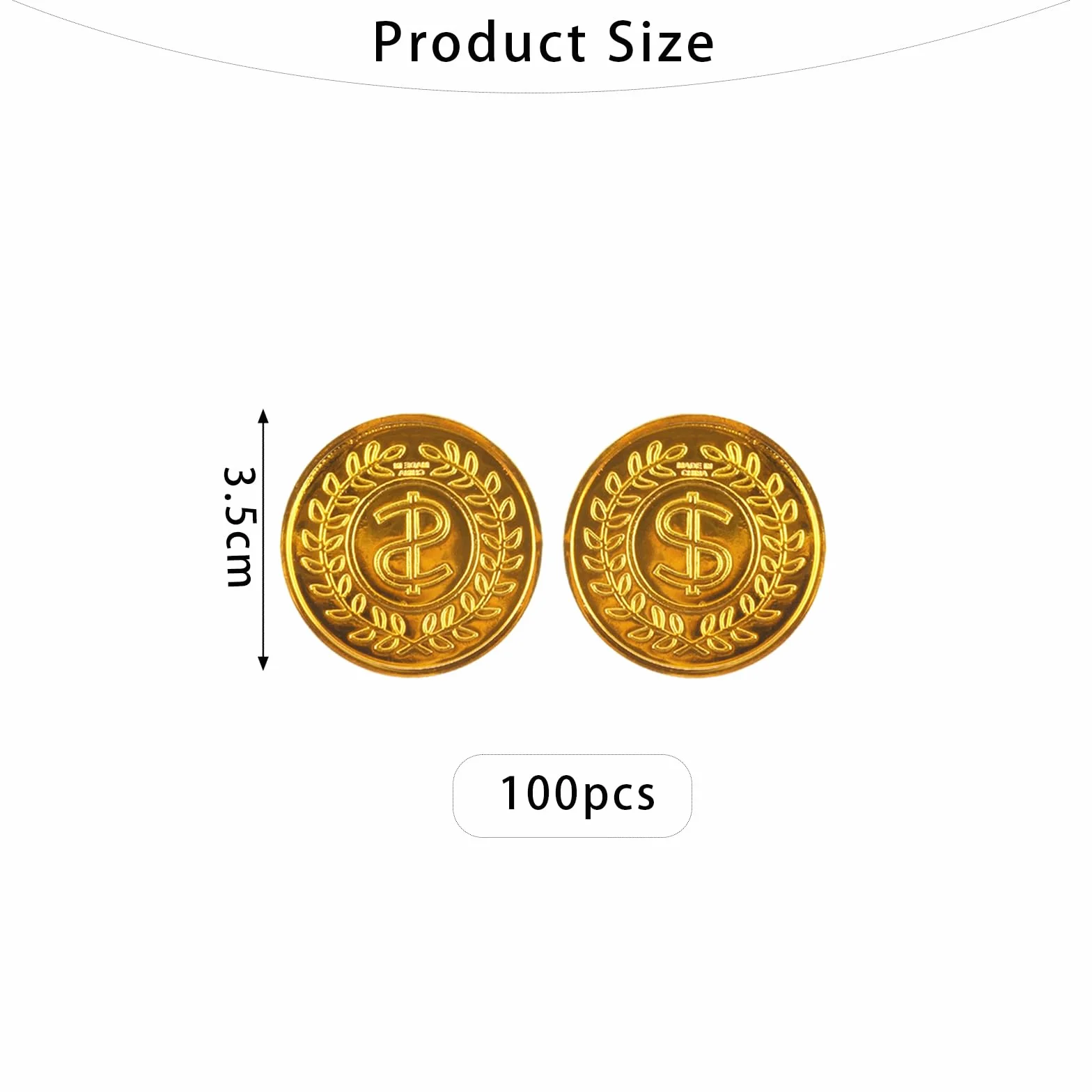 100 sztuk złotych monet, złoto-skarb piracki, plastikowe, do zabawy, skarb piracki, urodziny, piracka impreza, złote monety, skarb piracki, poszukiwanie skarbów, prezent na imprezę