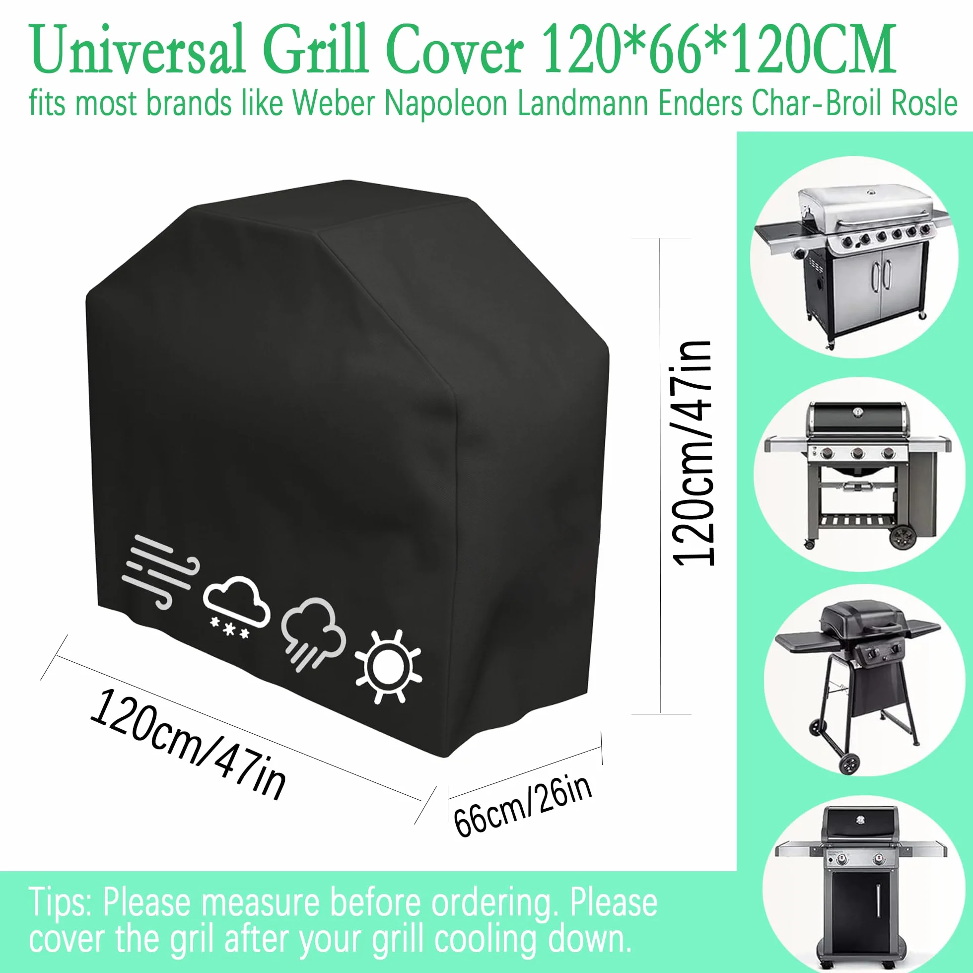 Pokrowiec na grill wodoodporny Oxford 120x66x120 cm