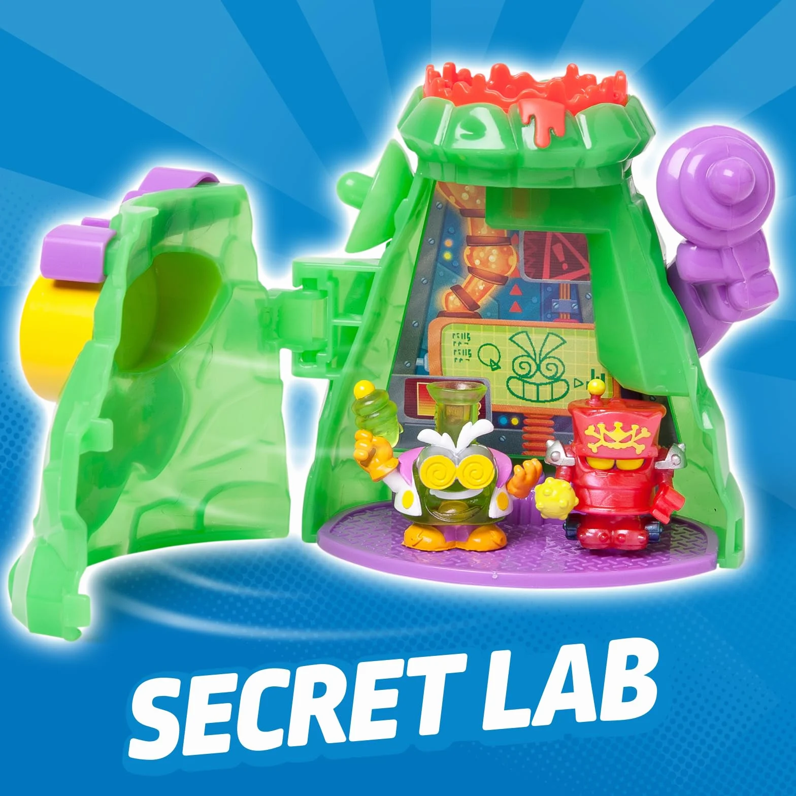 SUPERTHINGS KAZOOM POWER – Hidden Base Professor K. Tajna baza Professora K z animowanego serialu “Kazoom Power”. Zawartość: 1 Hidden Base, 1 ekskluzywny Professor K, 1 ekskluzywny Robotoxic