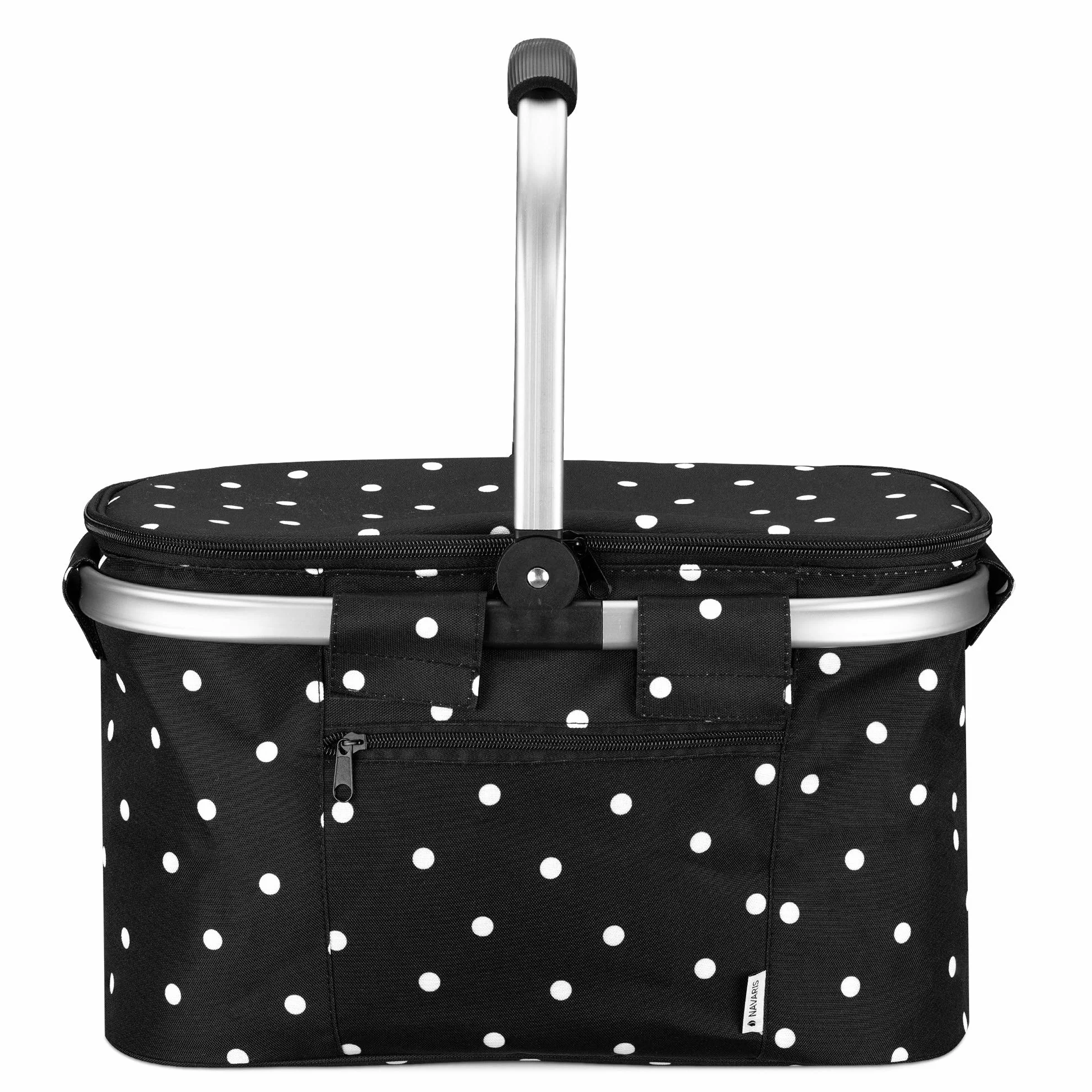 Navaris Składany Termiczny Kosz na Zakupy 27L 43x26 cm Czarny