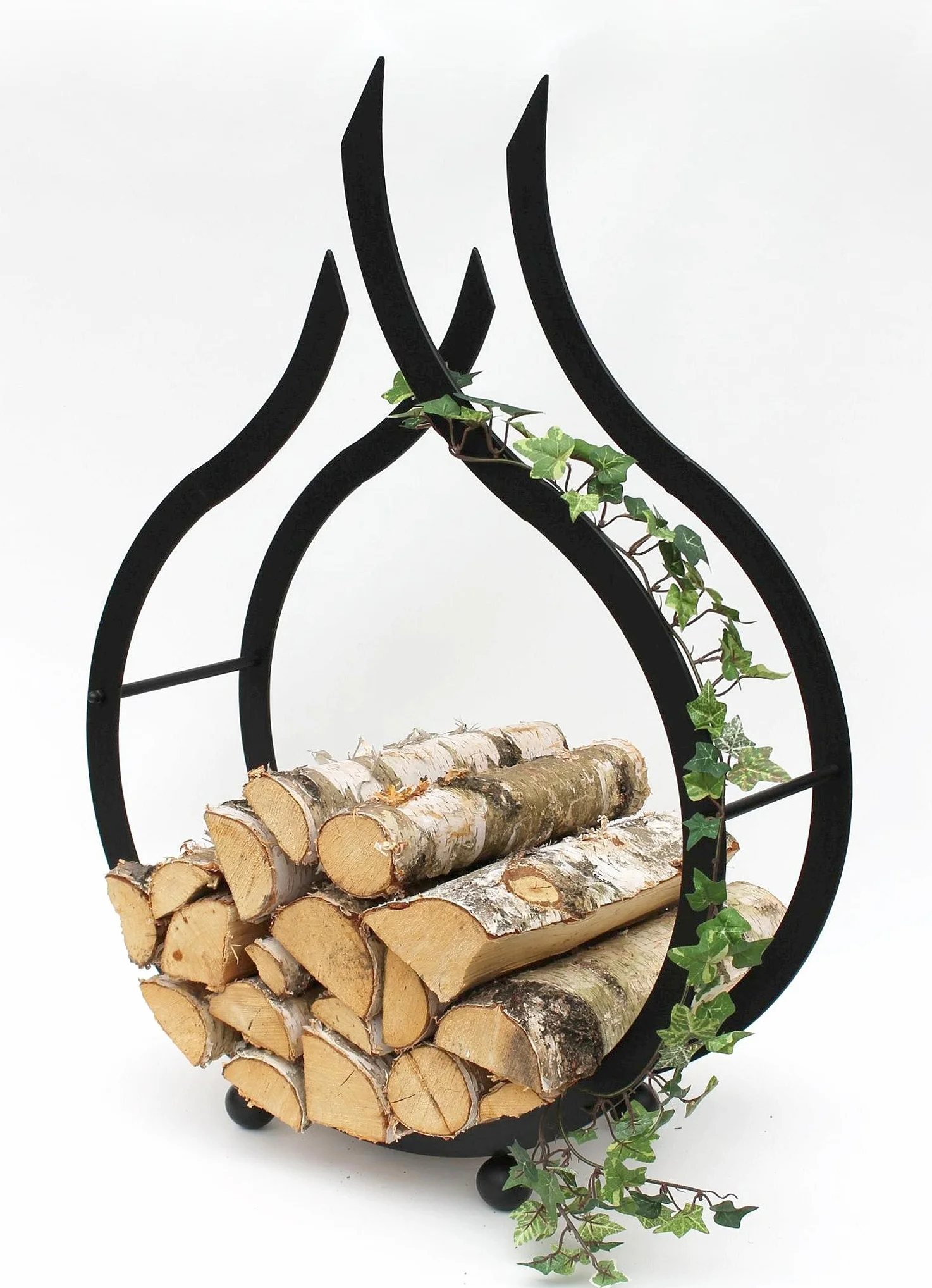 DanDiBo Stojak na drewno opałowe metalowy czarny 78 cm
