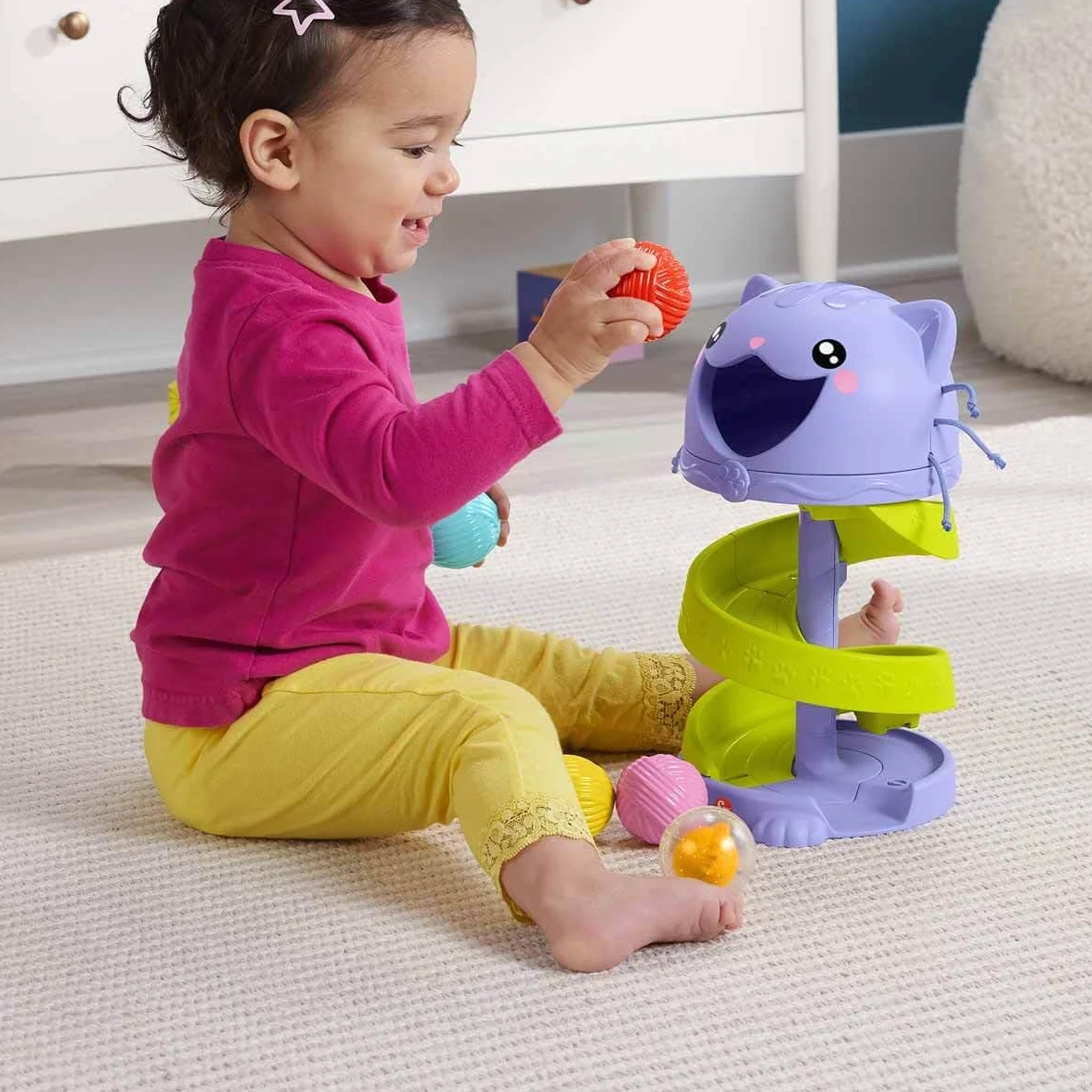Fisher-Price Zabawka dla niemowląt i małych dzieci FP Pets Purrr-FECT Ball Tower Centrum aktywności do zabawy rozwojowej w wieku 9 lat