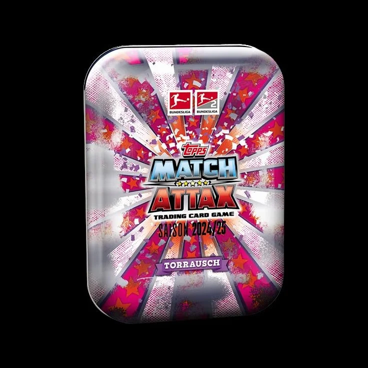 Topps Bundesliga Match Attax 24/25 - Minicynk - Dry Audio - zawiera 42 karty, w tym 3 ekskluzywne karty uniwersalne, 2 czarno-białe karty pikselowe i 2 wersje limitowane.