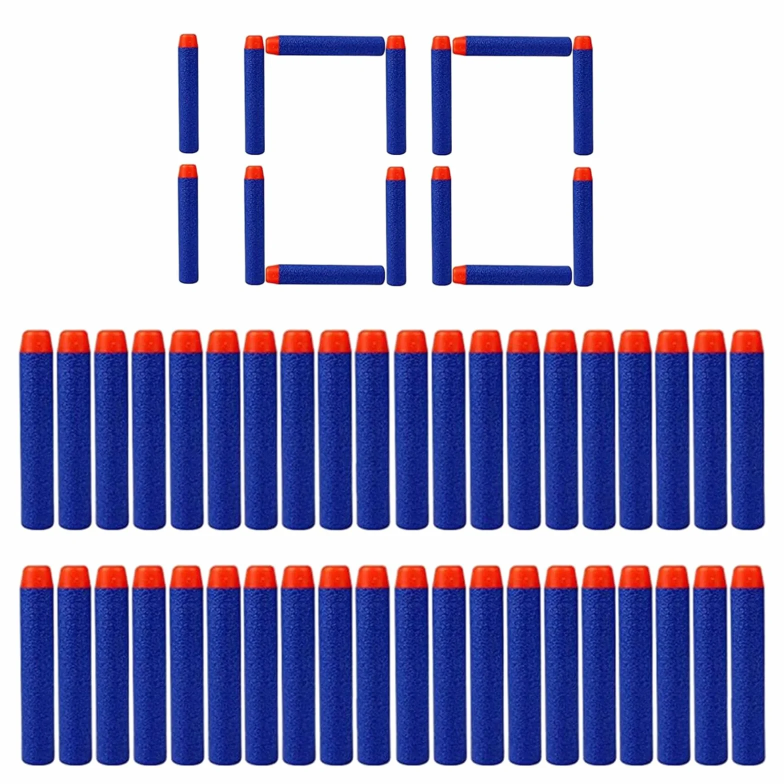 YAAVAAW Zestaw 100 sztuk 7,2 cm niebieskie rzutki do wkładu x strzały piankowe rzutki do Nerf N-strike Elite Series Blasters Kids Nerf Toy Gun Bullets rzutki wkład