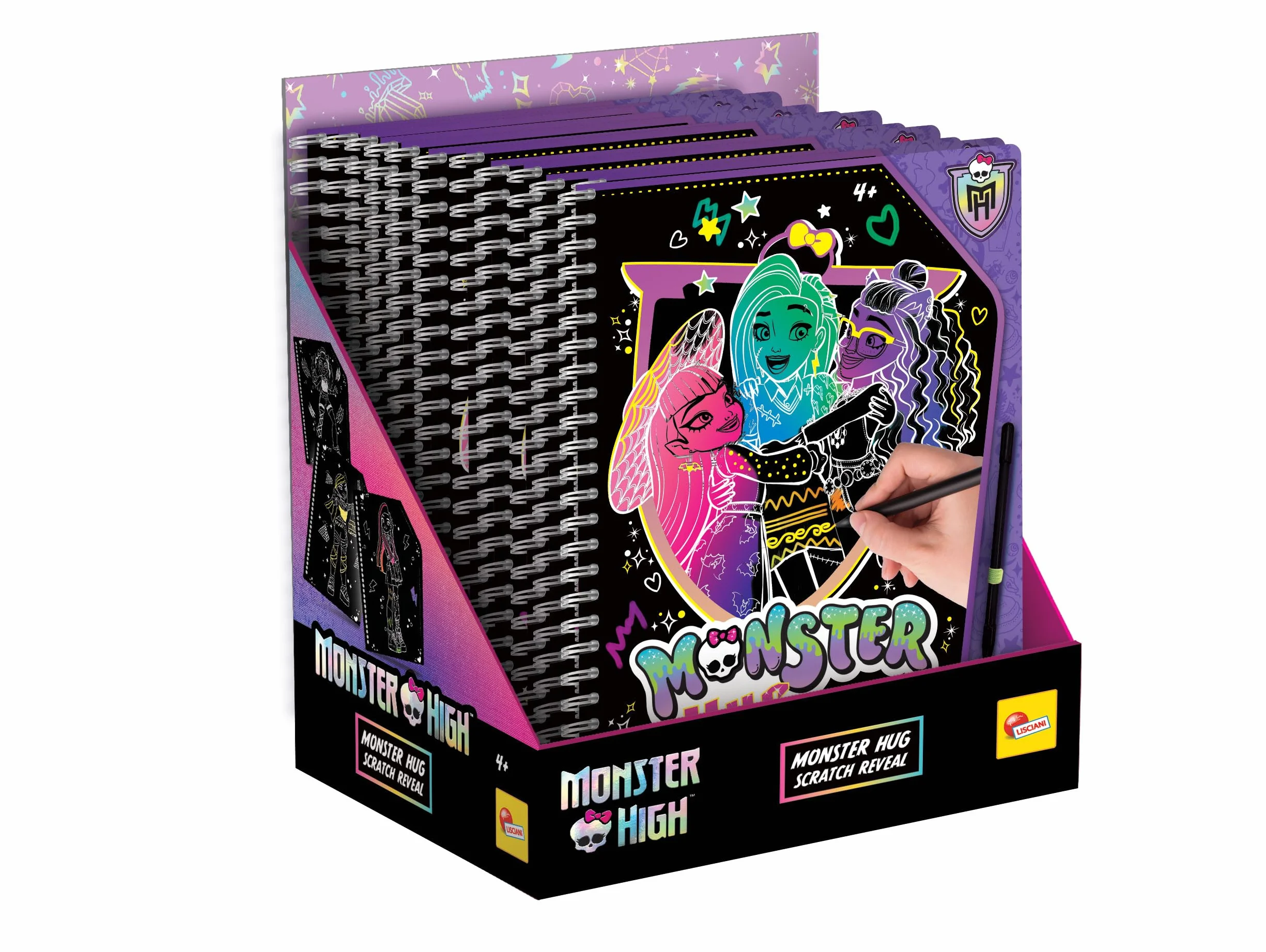 Monster hug scratch reveal. Monster High sketchbook. Ediz. a colori. Ediz. a spirale. Con penna