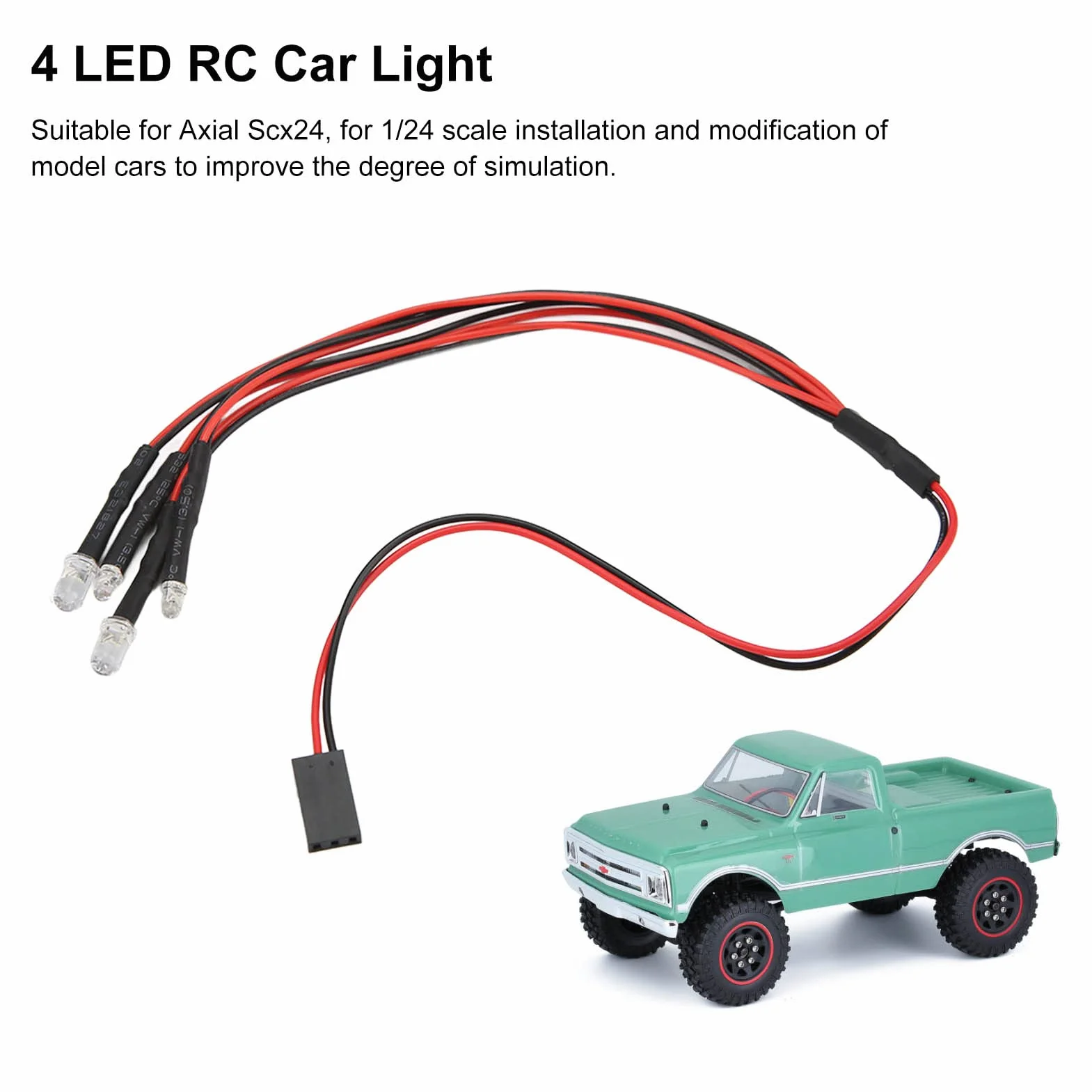 Światło LED Samochodu RC 4 Diody LED Axial SCX24 1/24 Części Modernizacyjne