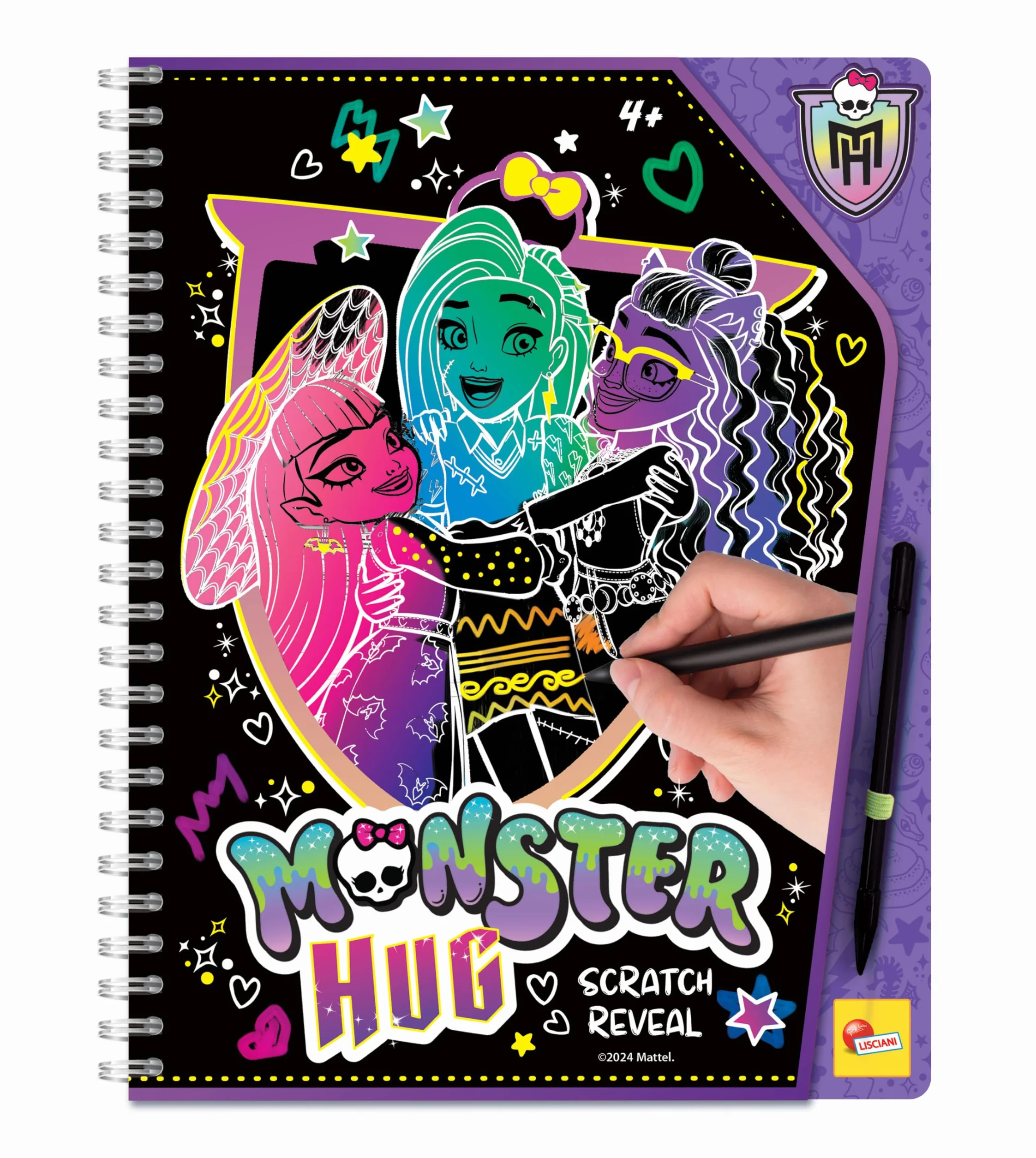 Monster hug scratch reveal. Monster High sketchbook. Ediz. a colori. Ediz. a spirale. Con penna