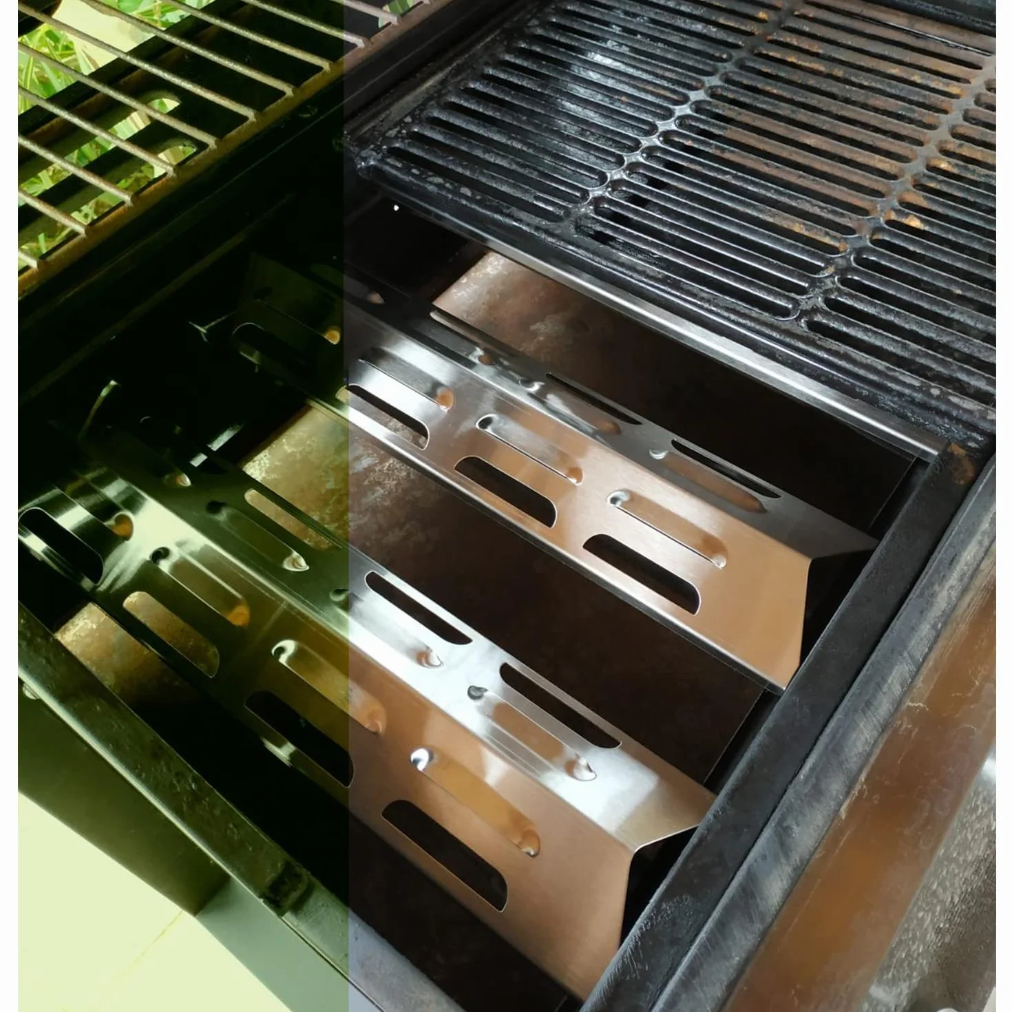 Denmay osłona palnika 41cm stal nierdzewna Flavorizer Bars do Blooma Kansas 4, Ultar 4, Uniflame 4 palniki, Ultra Chef, Tepro Richfield 4 sztuki