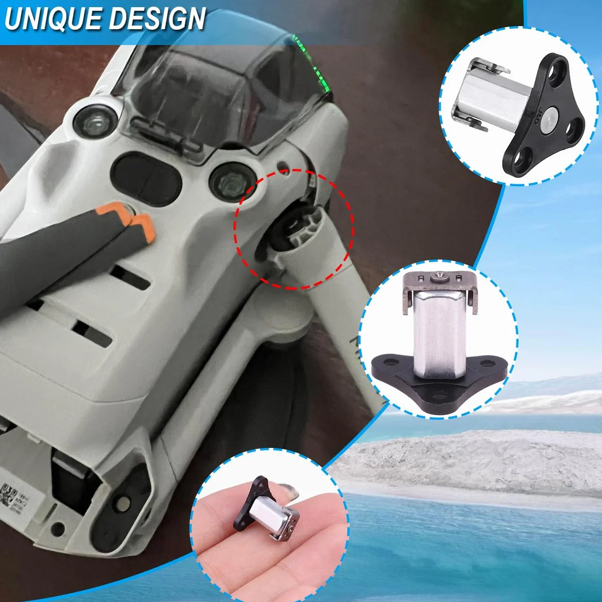 2 szt. Zamiennik wału przedniego ramienia do DJI Mini 3 Pro, oś przedniego ramienia, akcesoria do naprawy złamanego ramienia DJI Mini 3 Pro, z profesjonalnymi narzędziami naprawczymi (prawy i