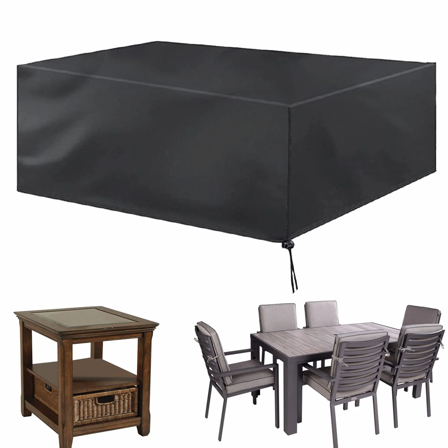 Pokrowce na meble ogrodowe wodoodporne 90x90x75cm prostokątne