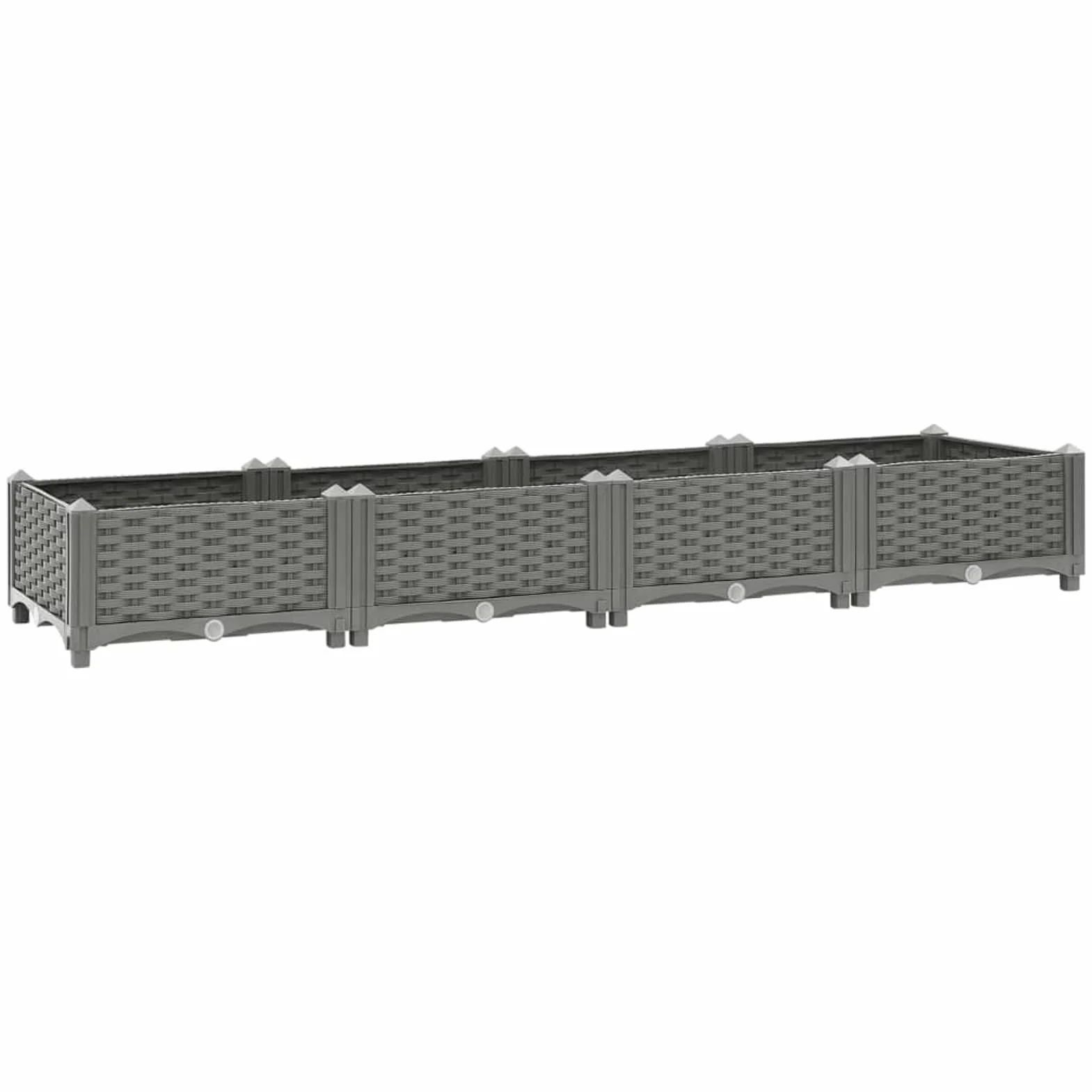 Homgoday Podwyższona grządka 160 x 40 x 23 cm polipropylen jasnoszara