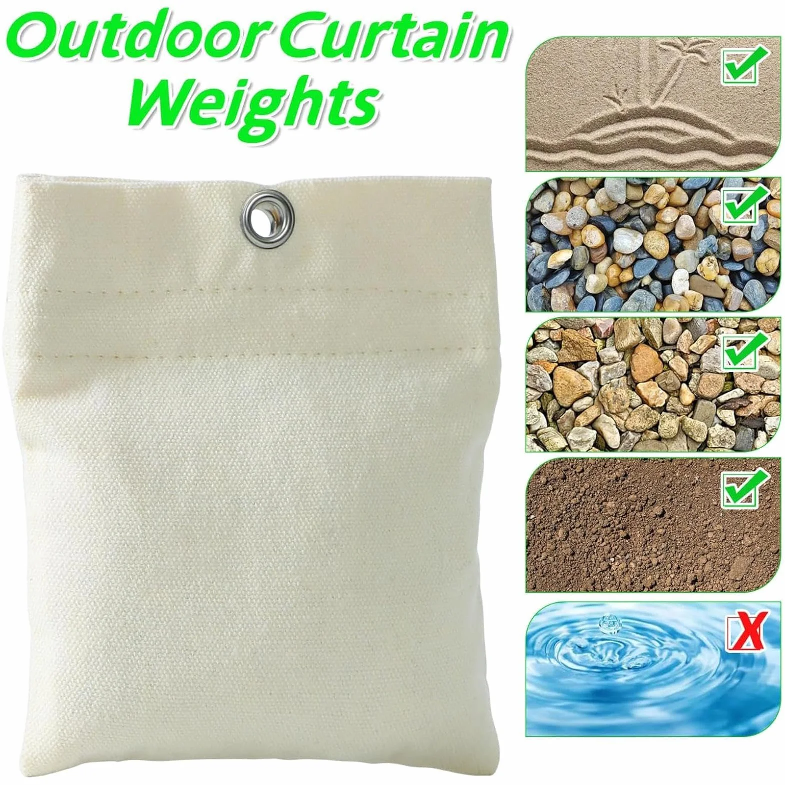 Drapery Weight Bag Outdoor Curtain Weight 15cm 12.5cm 12cm Heavy Fixing Clip 8 Pack