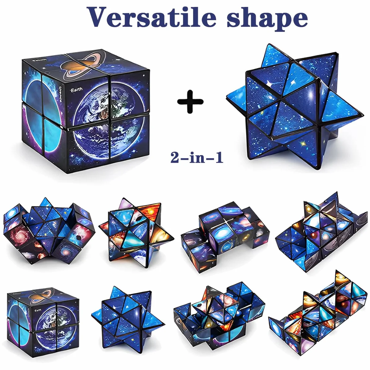LiRiQi Magiczna Nieskończona Kostka 2 w 1 - Gwiaździste Niebo, Puzzle 3D dla Dzieci i Dorosłych, Zabawka Antystresowa, Kreatywna Łagodząca Stres i Niepokój