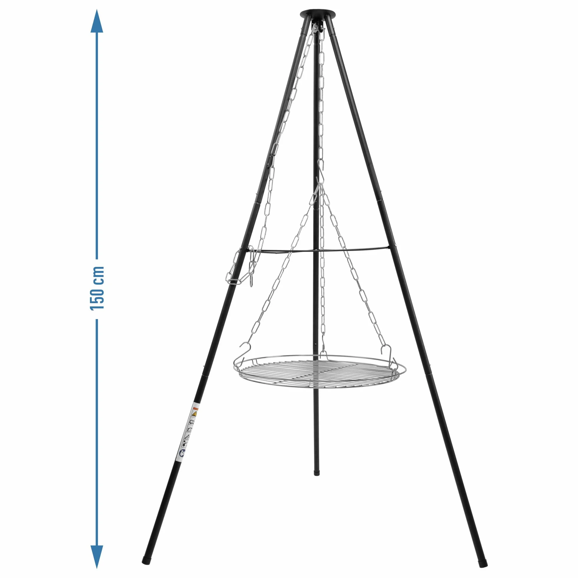 BROWIN trójnożny stelaż do grillowania 150 cm średnica 50 cm czarny