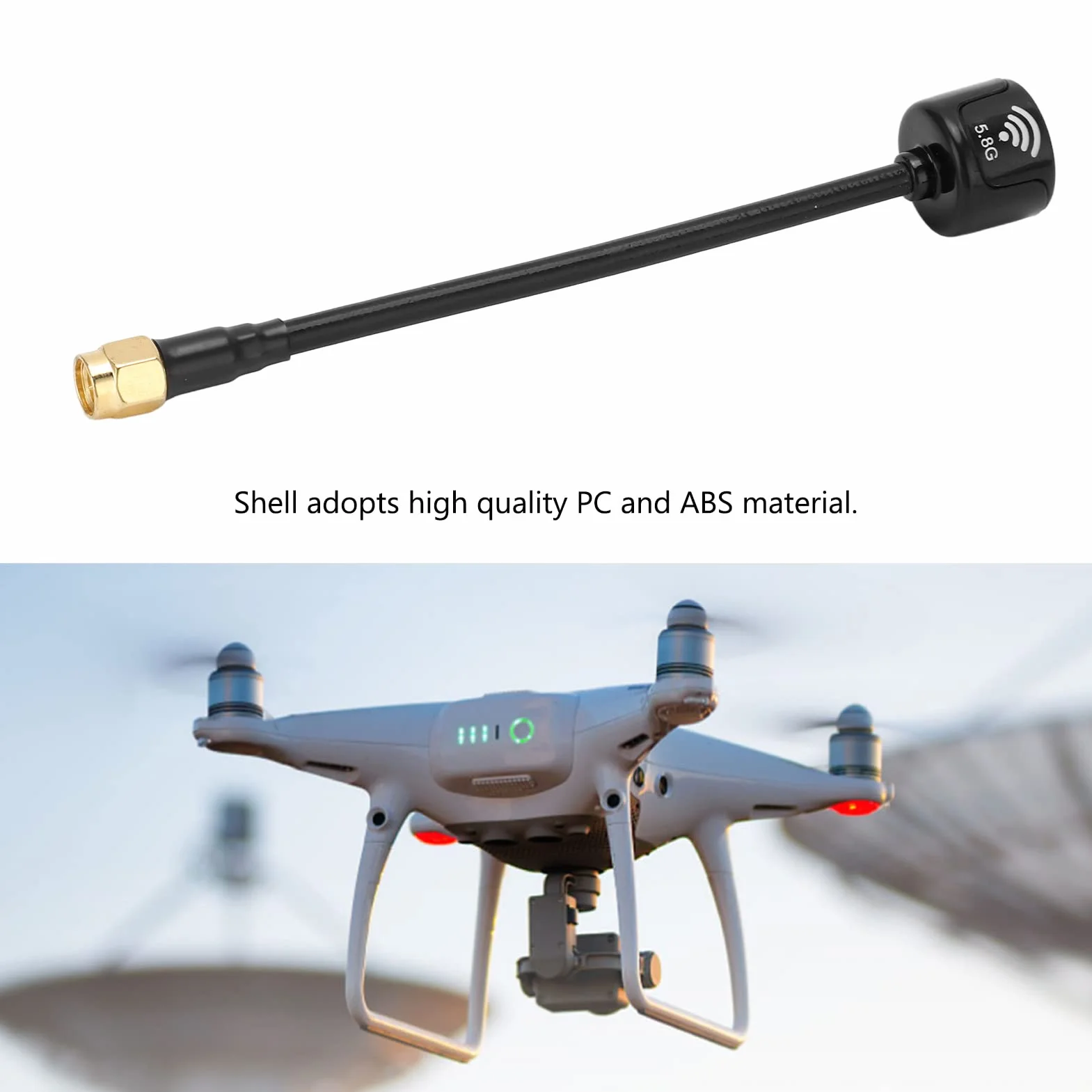 Antena 125 Mm 5,8 GHz 2,5 Dbi do Zdalnego Sterowania FPV Drone Odporna na Uderzenia Antena Zysku RHCP (Czarny)