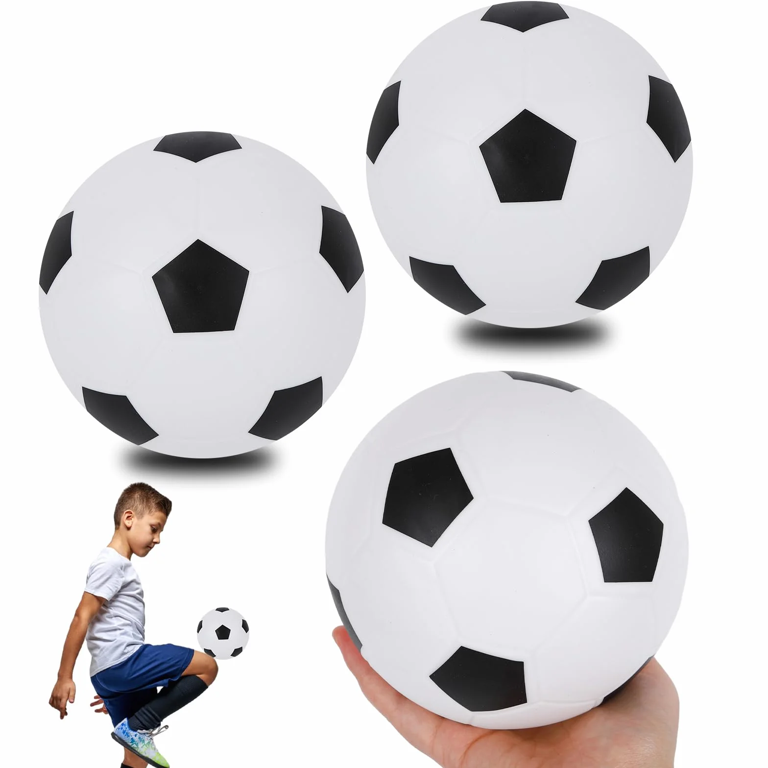 3 sztuki nadmuchiwanych piłek nożnych dla dzieci, 16 cm, mini piłki nożne dla dzieci, miękka gumowa piłka nożna, piłka nożna dla dzieci, do użytku na zewnątrz, na plac zabaw, do ogrodu, na plażę