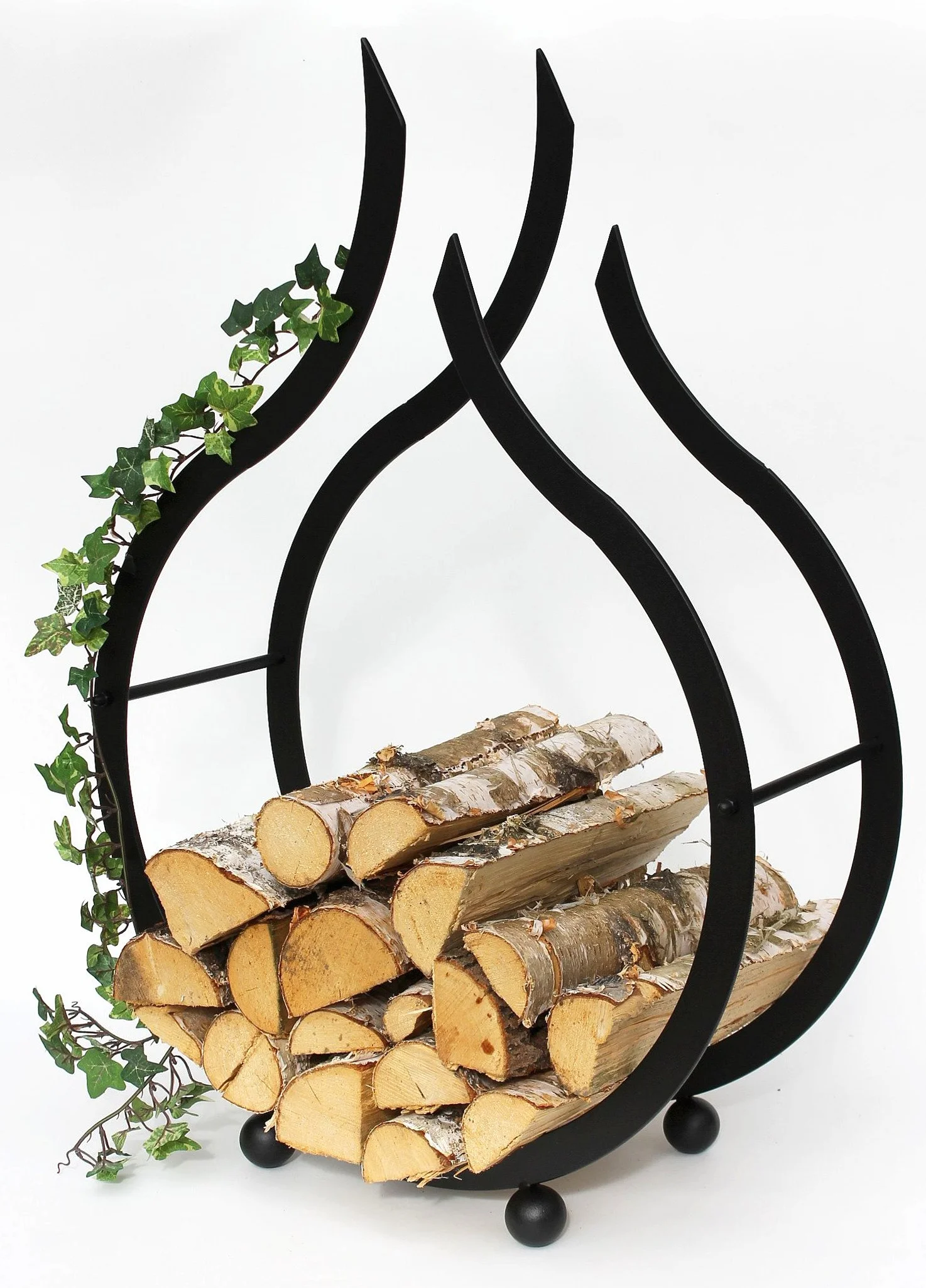 DanDiBo Stojak na drewno opałowe metalowy czarny 78 cm