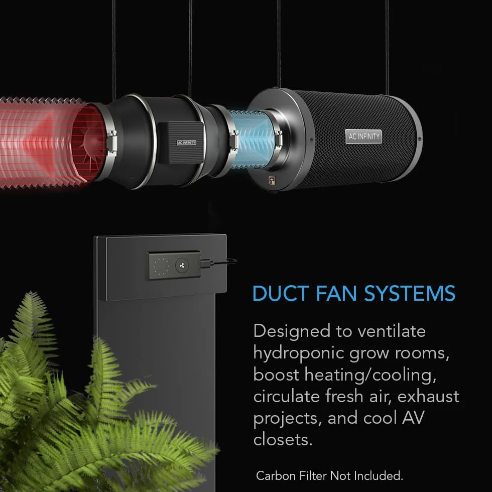 AC Infinity CLOUDLINE S8 8-Zoll-Inline-Kanalventilator mit Drehzahlregler Abluftventilator
