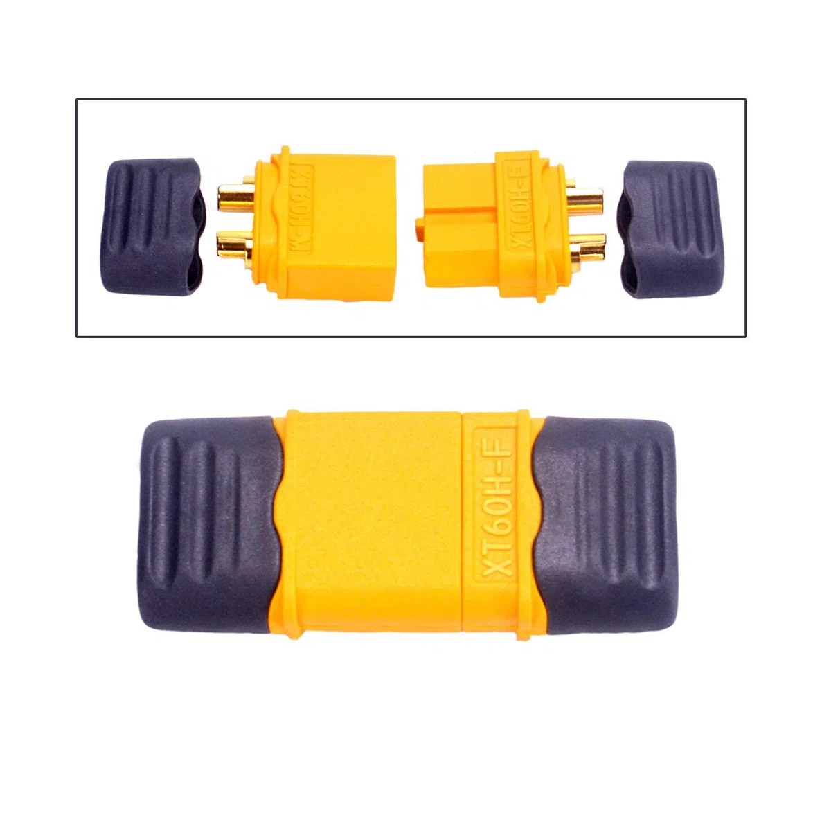 GTIWUNG 10 par złączy do baterii XT60, męskie, żeńskie, XT60H obudowa płaszcza do modelu RC i wielu innych (10 sztuk wtyczki XT60H + gniazdo)