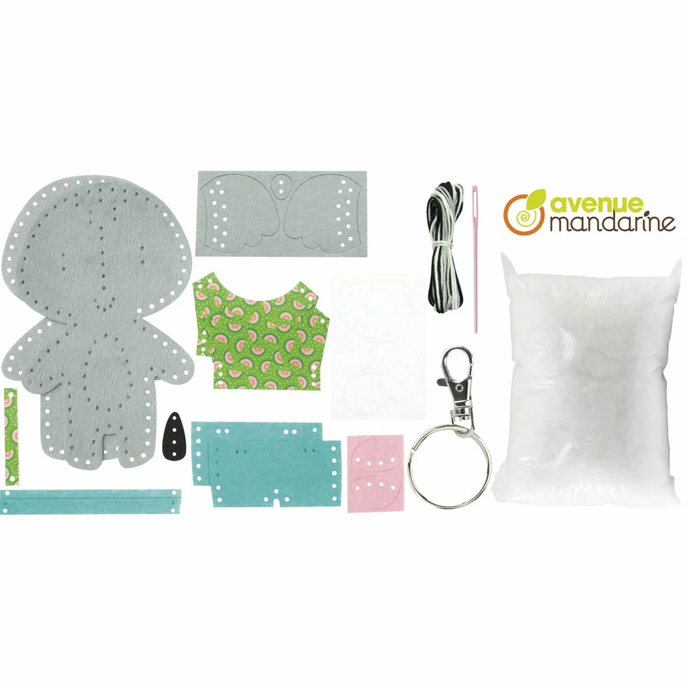 My Mandarine KC090C – Zestaw kreatywny do szycia dla dzieci – Brelok Mini Couz'IN – od 7 lat – RILEY