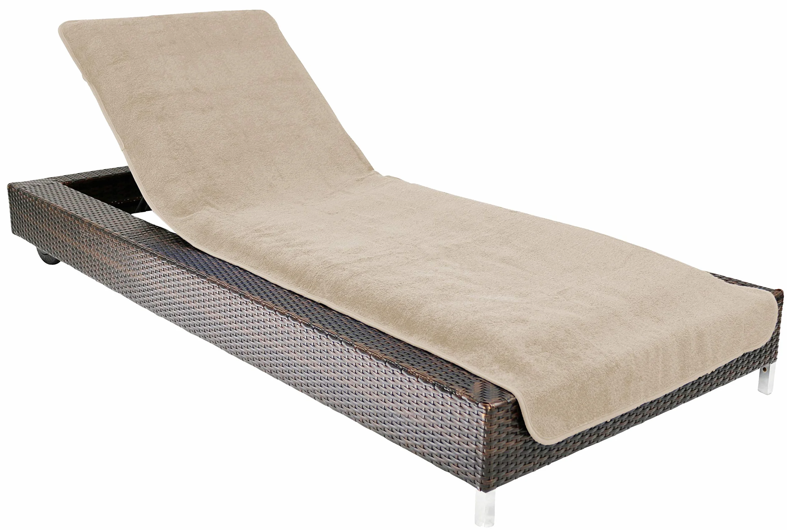 Ręcznik XL do opalania Pokrowiec ochronny na poduszkę leżak ogrodowy 100% bawełna 75 x 200 cm szarobrązowy/szary