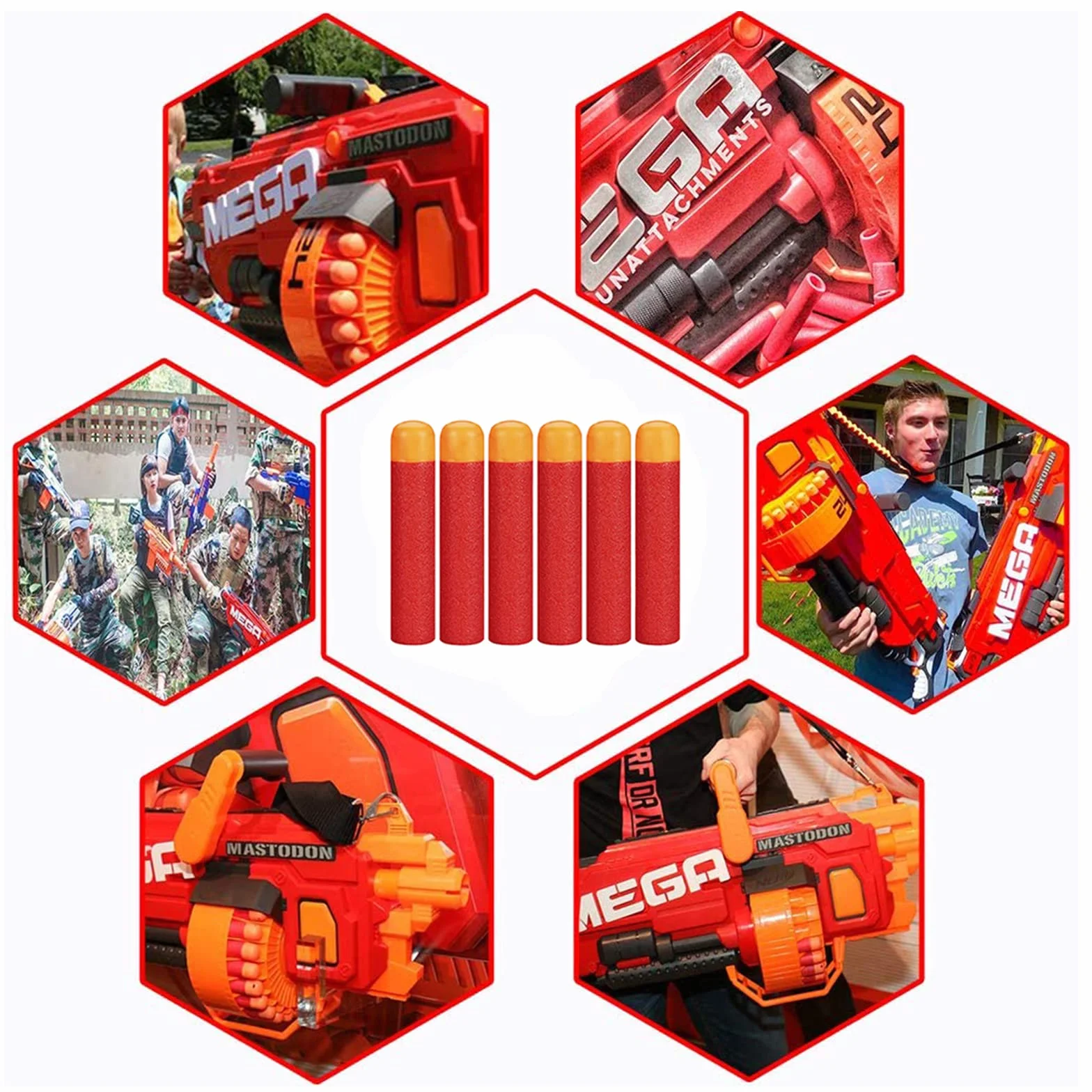 YAAVAAW Wkład do rzutek piankowych 9,5 cm do Nerf N-Strike Elite Mega Series Blasters zabawka pistolet (30 szt.)