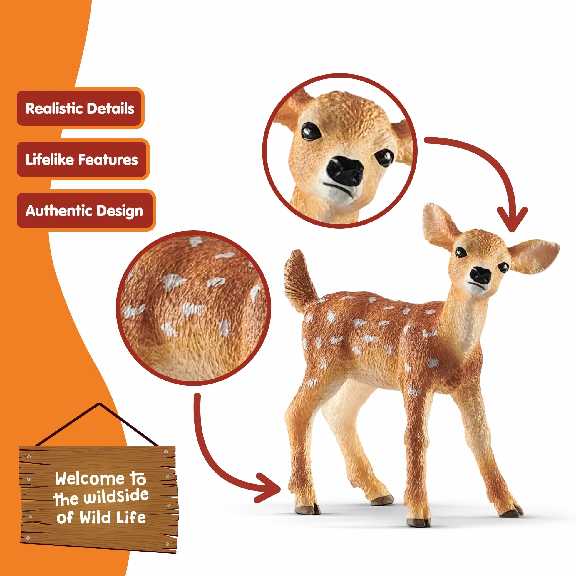 schleich WILD LIFE | Jelonek wirginijski 14820 | realistyczna figurka zwierzęcia | zabawka zoo i prezent dla dziewczynek i chłopców | figurka kolekcjonerska | od 3 lat | 5 x 2 x 5 cm