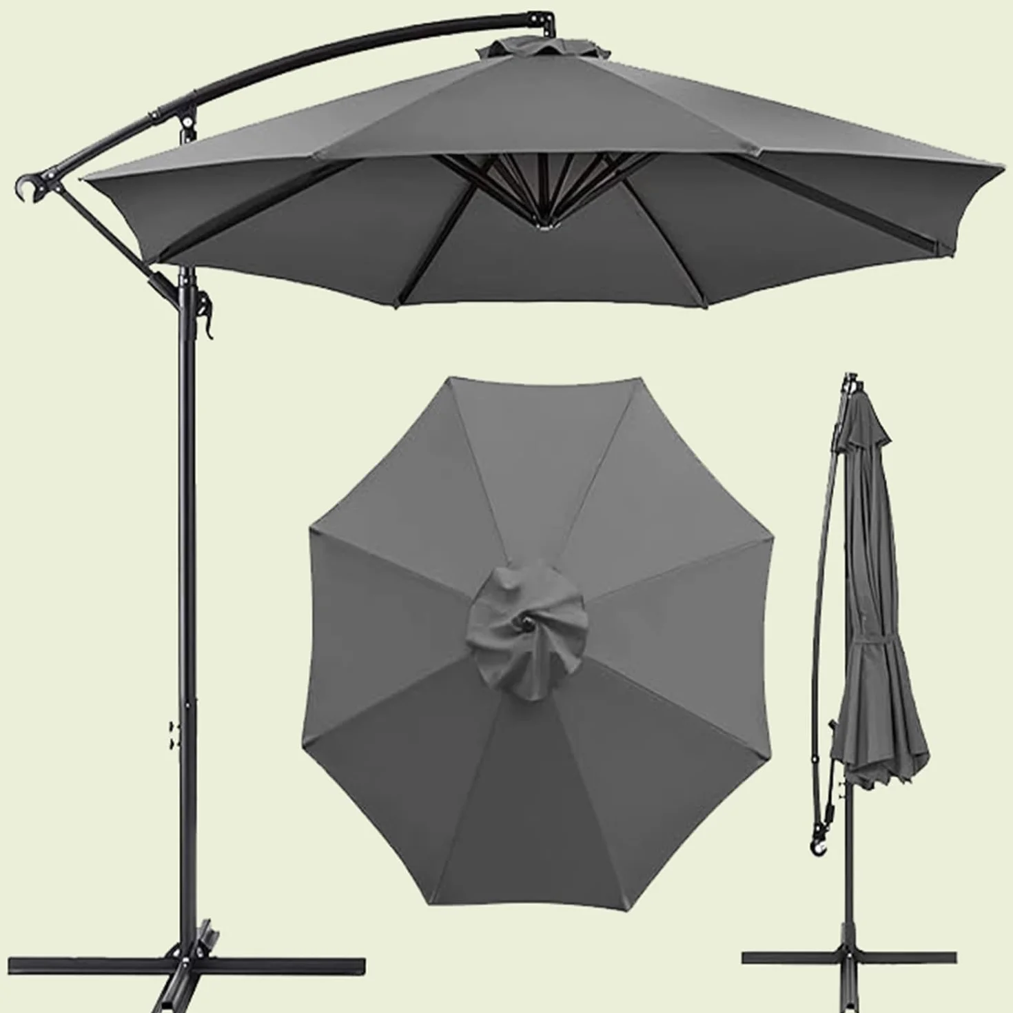 Poszycie Parasola Ogrodowego 2,5m 6 Ramion Wodoodporna UV50+ Materiał Zamienny Champagne