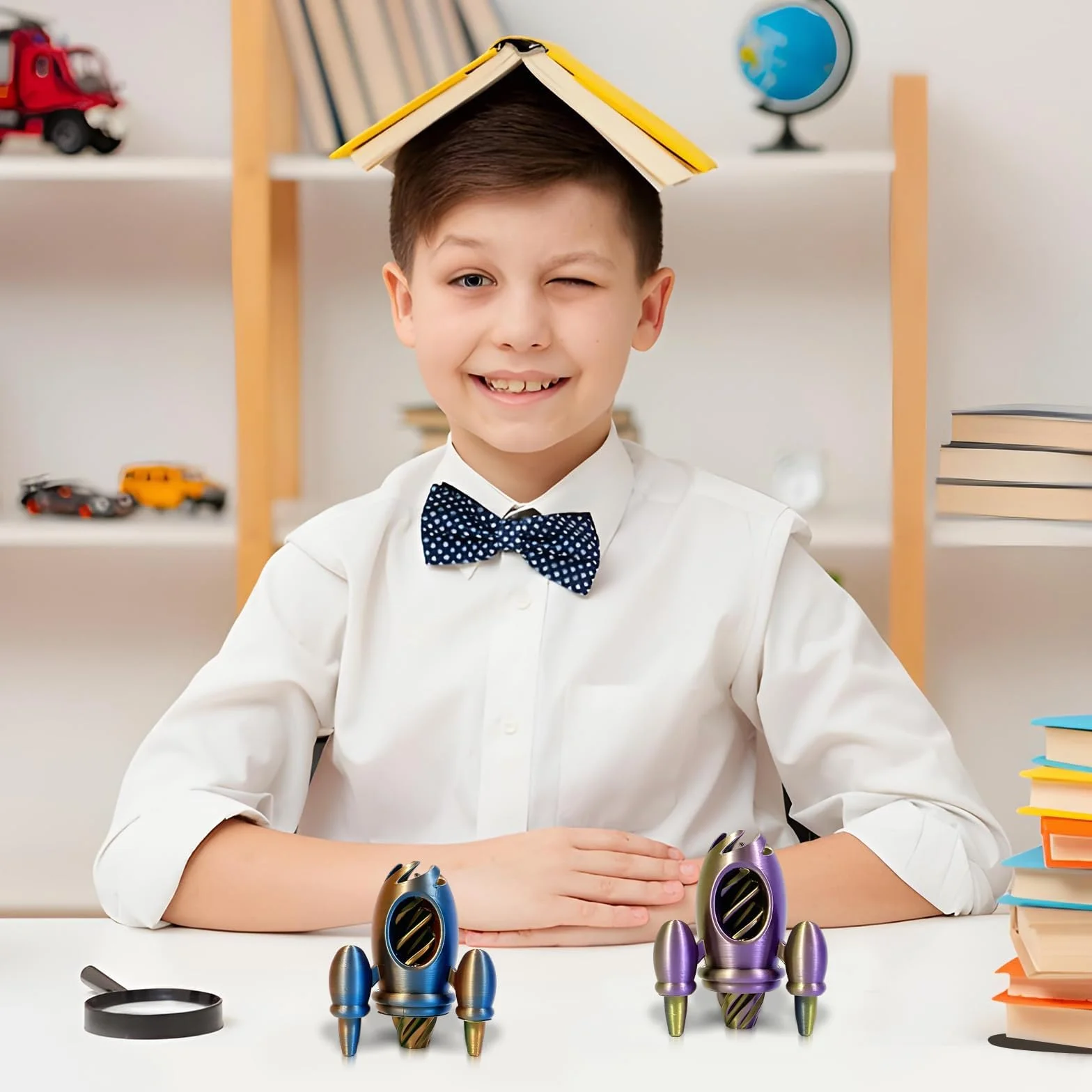 Impossible Stożek, 2 szt. rakiety z nadrukiem 3D, spiralne zabawki antystresowe, zabawki z sensorem, zabawka z sensorem, fizyka, spiralny stożek, fidget dla dzieci i dorosłych