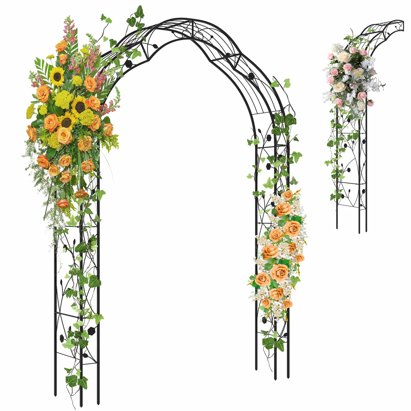 COSTWAY Łuk różany metalowy ogrodowy 150x40,5x251,5 cm