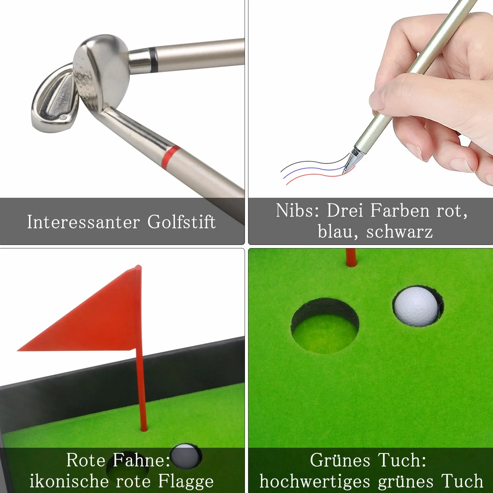 3-częściowy zestaw długopisów golfowych, prezent dla mężczyzn, śmieszne prezenty, pisak golfowy, mini golf, zestaw na biurko, prezent dla taty