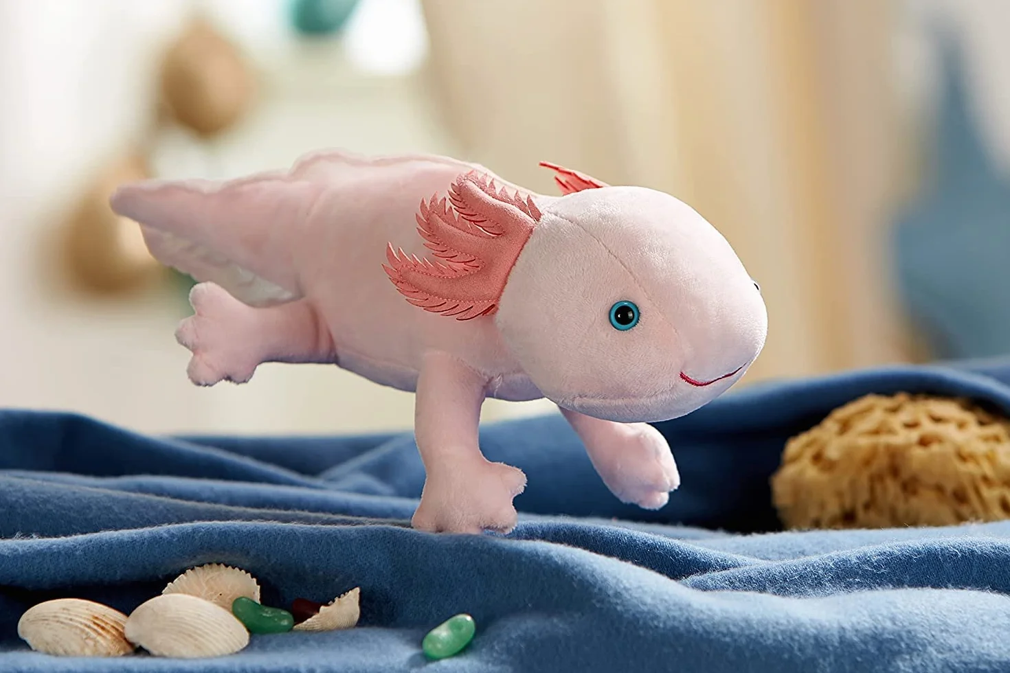 Uni-Toys – Axolotl – 32 cm (długość) – zwierzę wodne – pluszowe zwierzątko pluszowe, maskotka