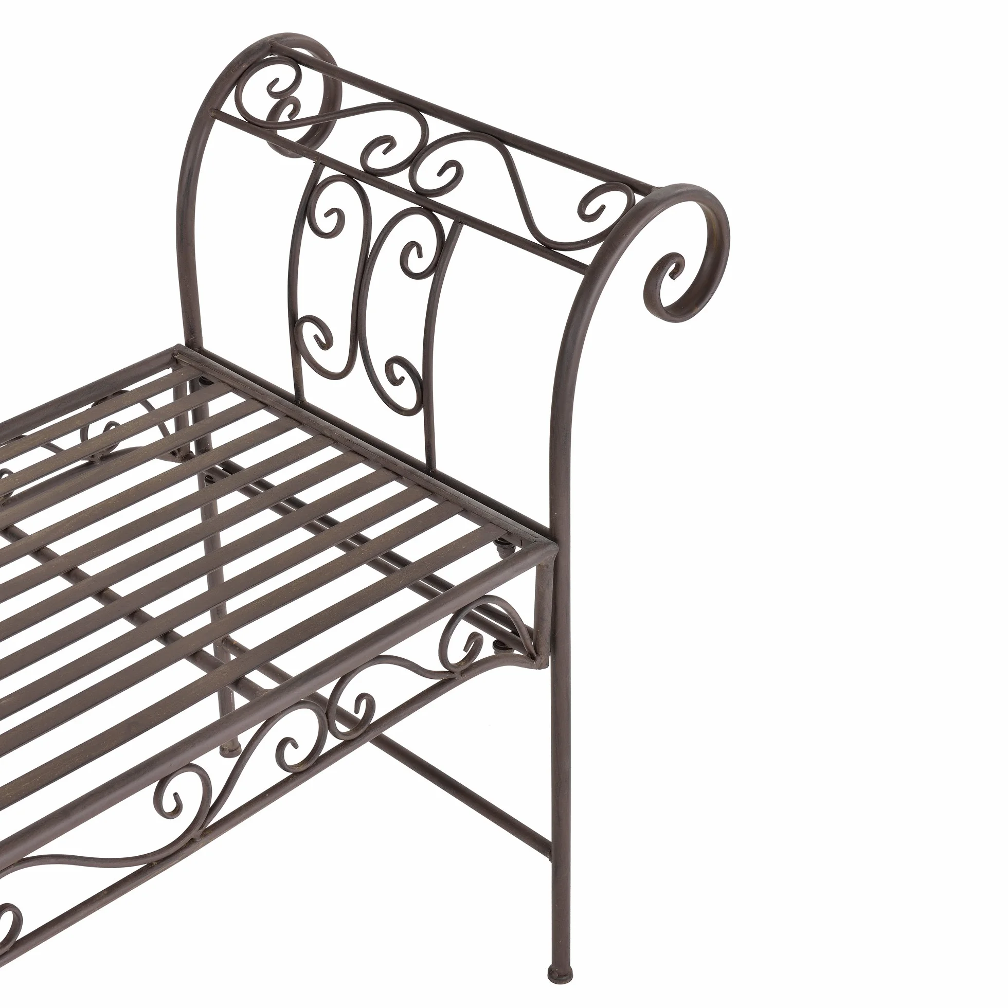 Ławka ogrodowa Cossila 70 x 147 x 46 cm metalowa stal szlachetna brąz 200 kg