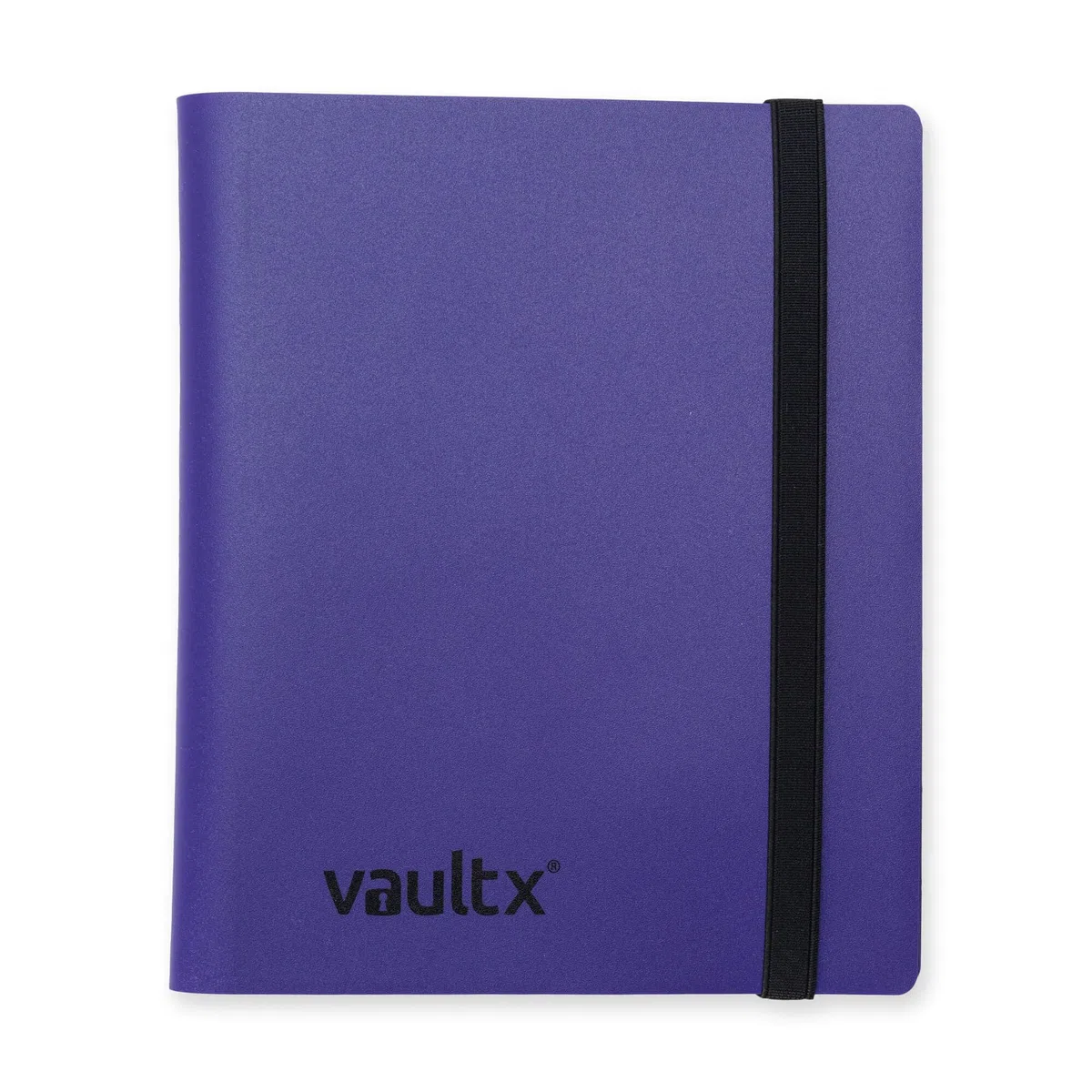 Vault X 4-kieszeniowy segregator na karty kolekcjonerskie z paskiem, 160 kart, wersja standardowa, 20 stron bocznie ładowanych, folder na gry kolekcjonerskie, sportowe, TCG (Fioletowy)