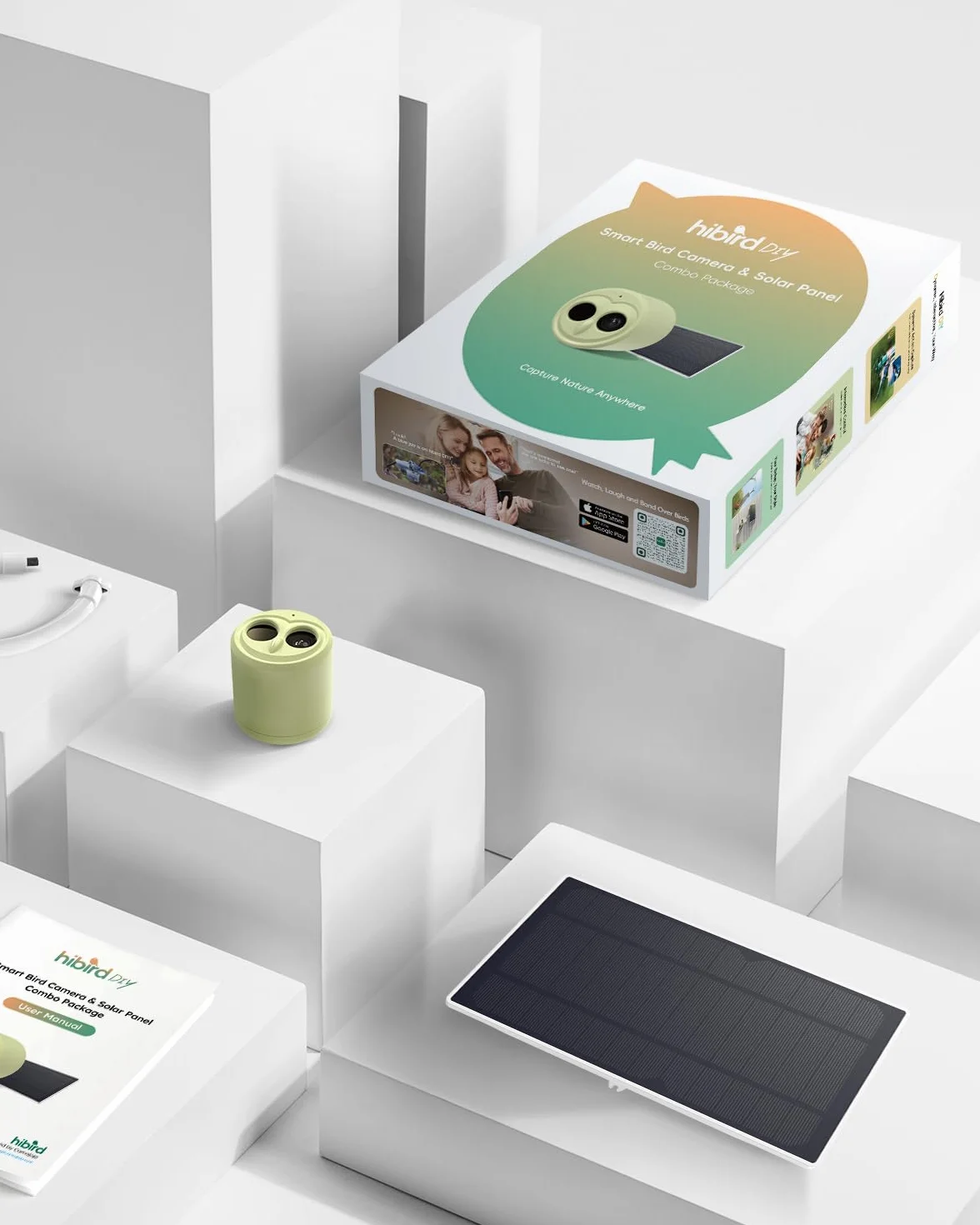 Hibird 4K HD inteligentna kamera do karmnika dla ptaków, zasilana energią słoneczną, podwójne WiFi 2,4G/5G, 6-krotny film w zwolnionym tempie, AI identyfikuje ponad 10 000 gatunków