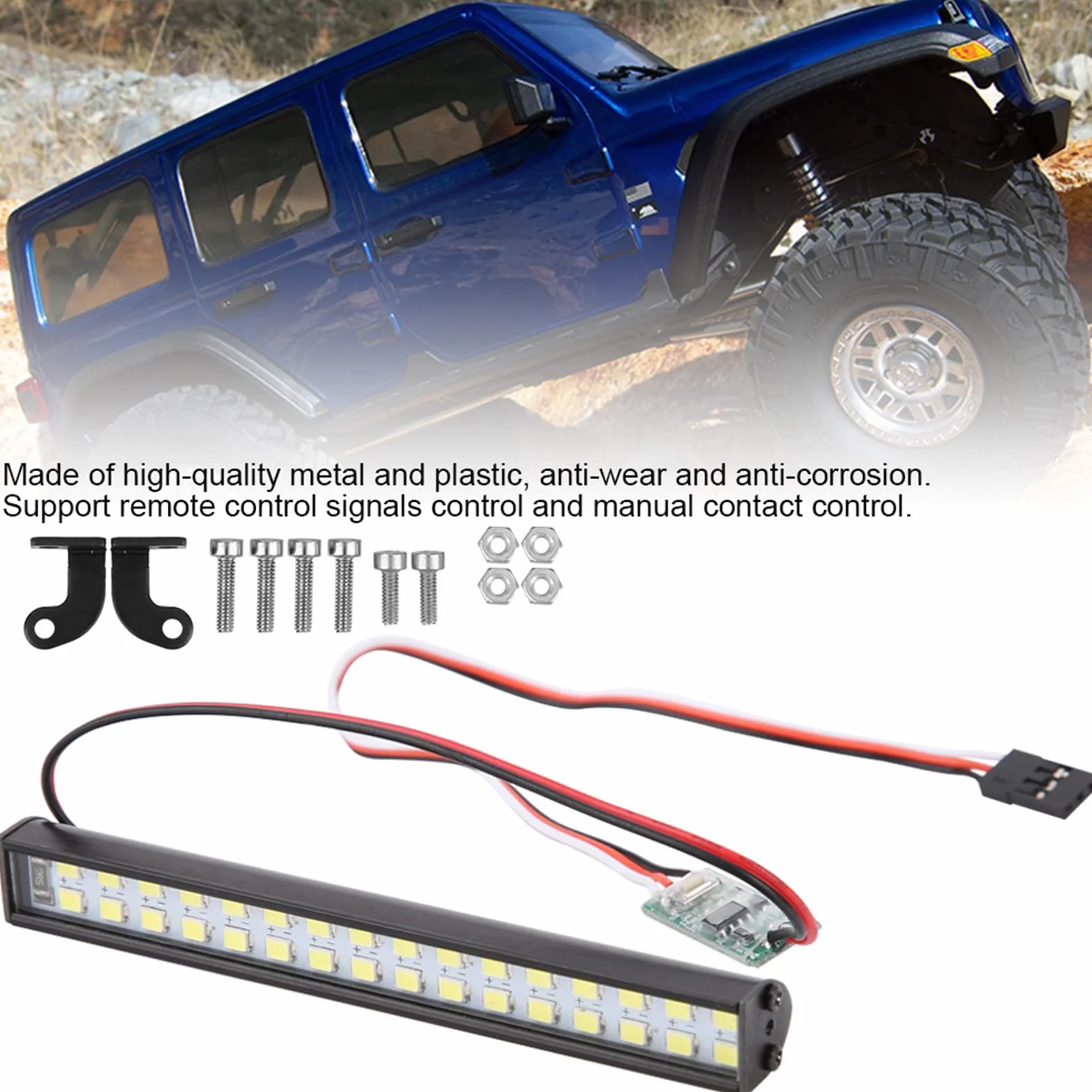 Lampa Dachowa RC, 32 Koraliki, Uniwersalna Listwa Świetlna LED do Samochodu RC, Akcesoria Modernizacji Gąsienic, 100 mm