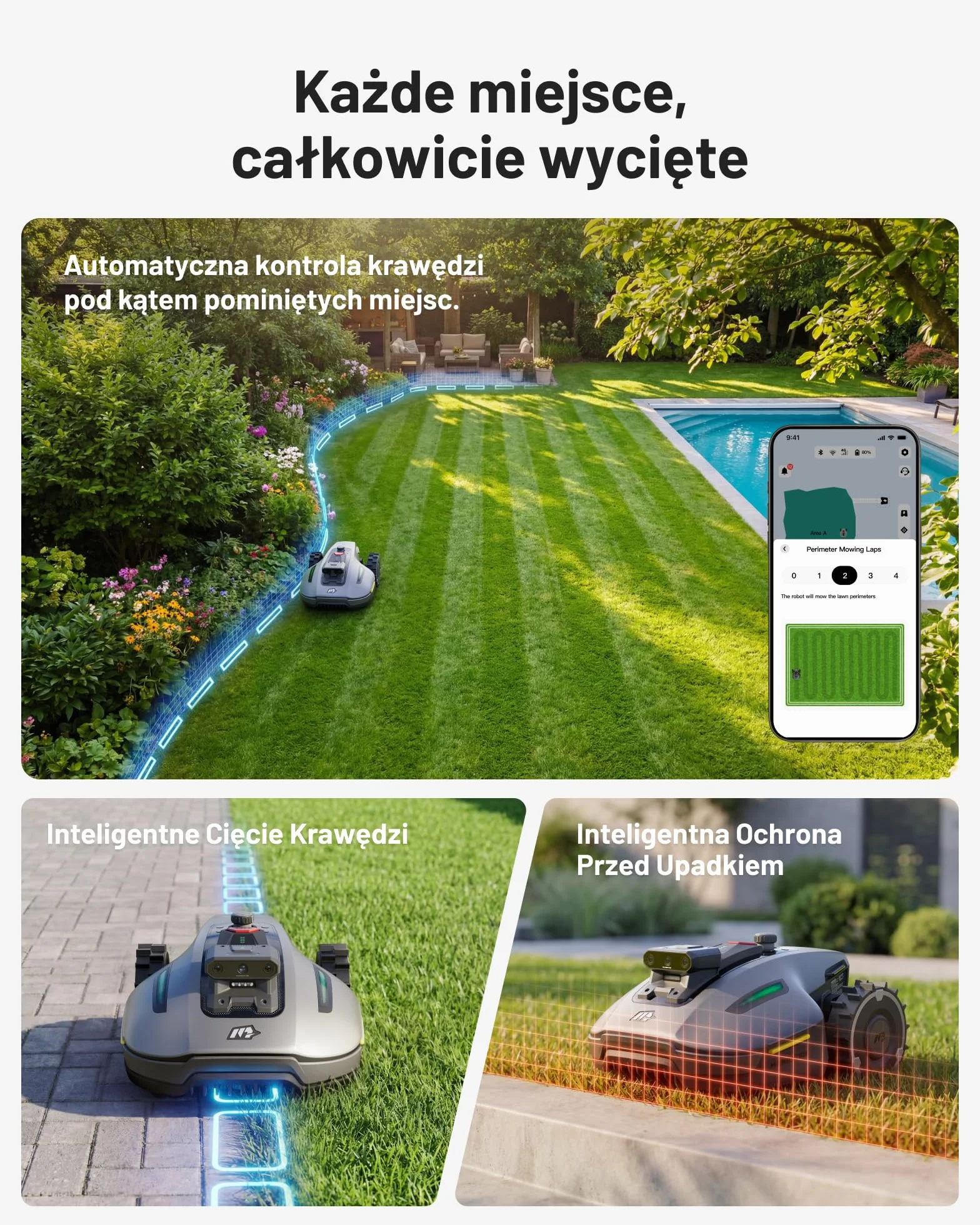 MAMMOTION YUKA mini 2 500 Robot Koszący z Garażem, 500 m², AI Trójkamerowa Obróbka Obrazu, Automatyczna Kartografia, DropMow