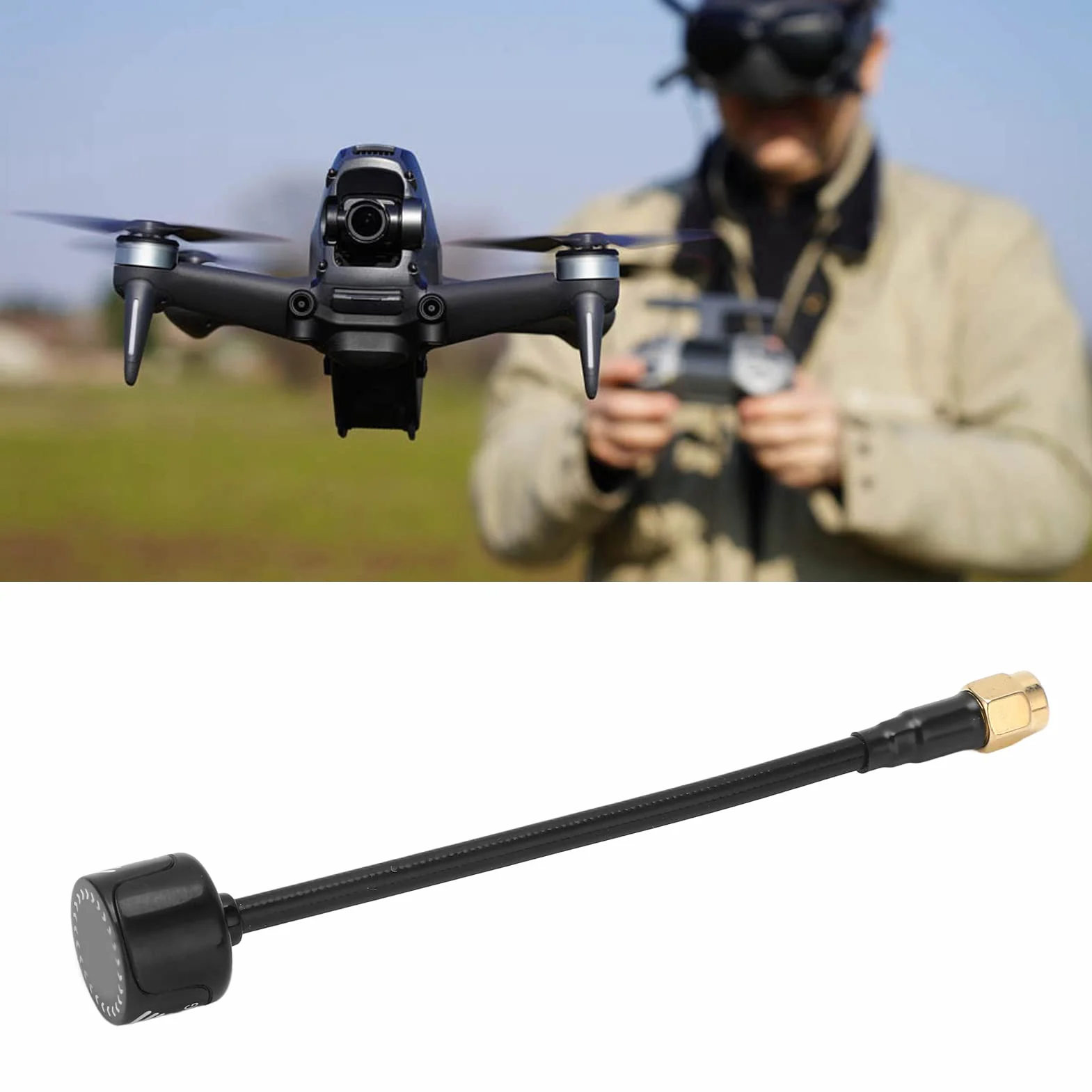 Antena 125 Mm 5,8 GHz 2,5 Dbi do Zdalnego Sterowania FPV Drone Odporna na Uderzenia Antena Zysku RHCP (Czarny)
