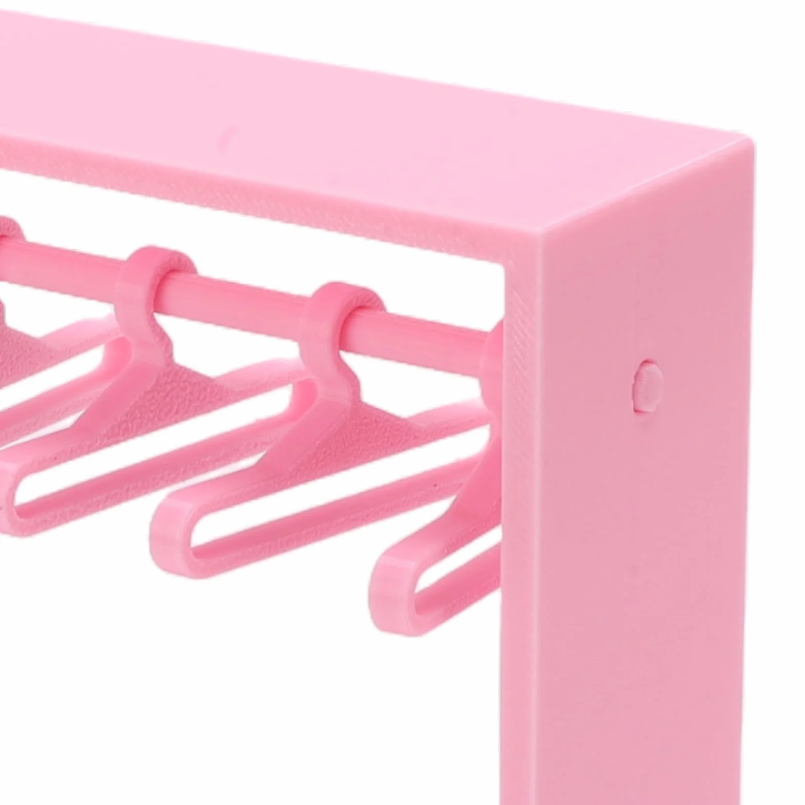 Generic Pudełko Wystawowe z Akcesoriami dla Lalek z 10 Wieszakami do Organizowania Ubranek dla Lalek i Szafy do Przechowywania Odzieży Idealne Ozdabiania Plastikowych Domków (PINK)