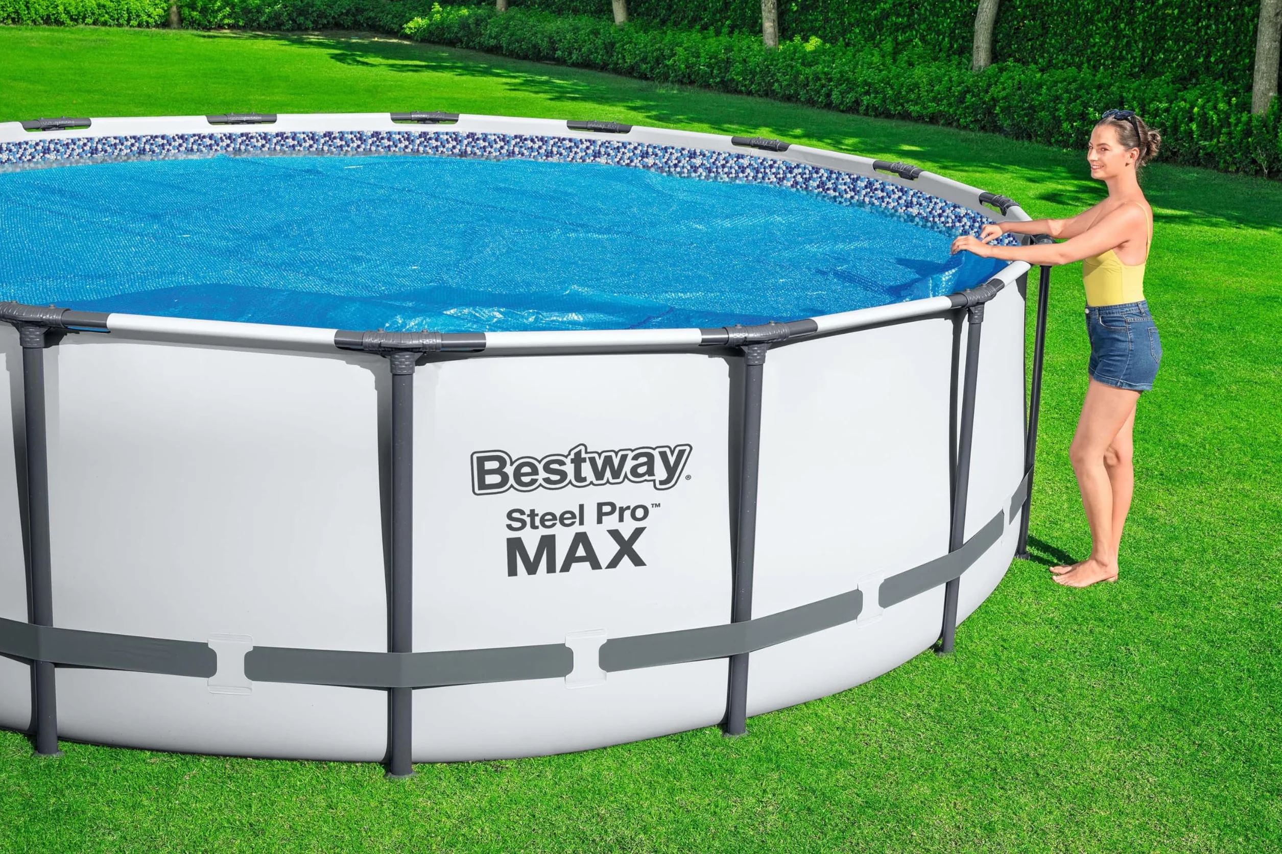 Bestway Plandeka solarna PE Ø 417 cm, niebieska, okrągła