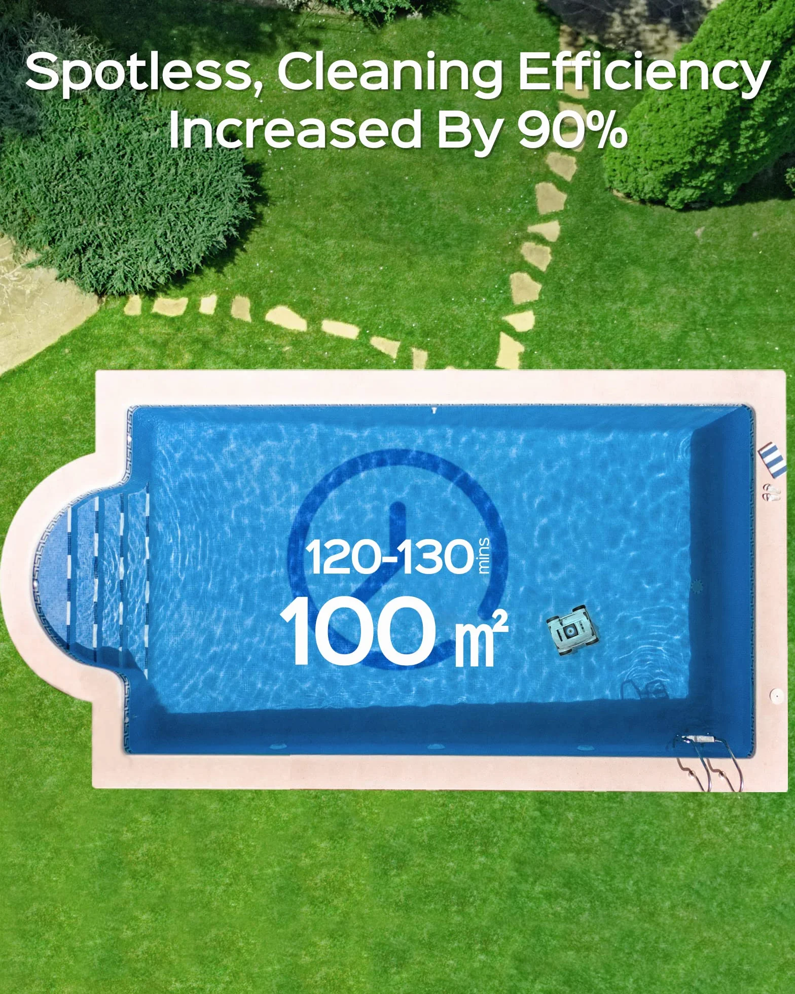 WYBOT Akumulator robota basenowego 130 minut 2 silniki duża szczotka basen do 100 m²