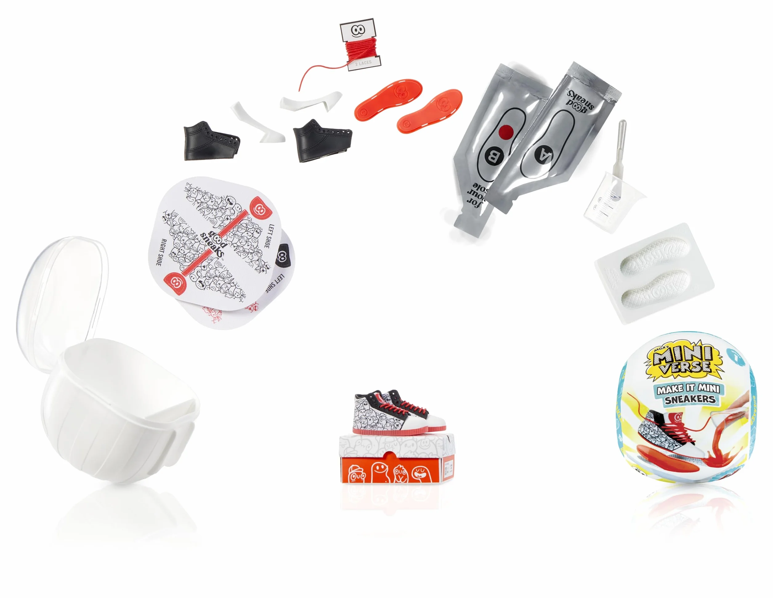 MGA's Mini Make It Mini Sneakers i Kolekcje w Tajemniczych Opakowaniach, Majsterkowanie, Rękodzieło, Repliki, Stroje, NIEJADALNE - dla Kolekcjonerów, od 8+ Lat