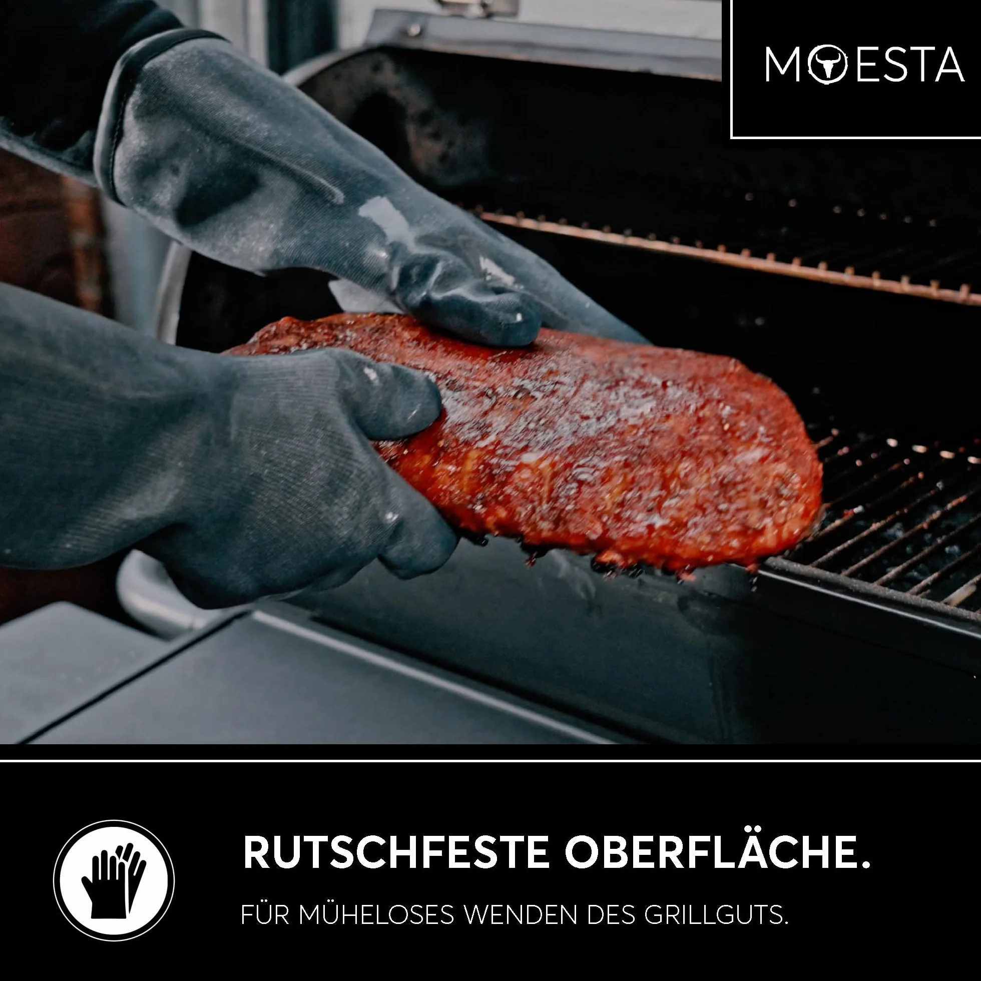Moesta Rękawice do grilla silikonowe odporne na wysokie temperatury 250°C rozmiar M 8 różowe